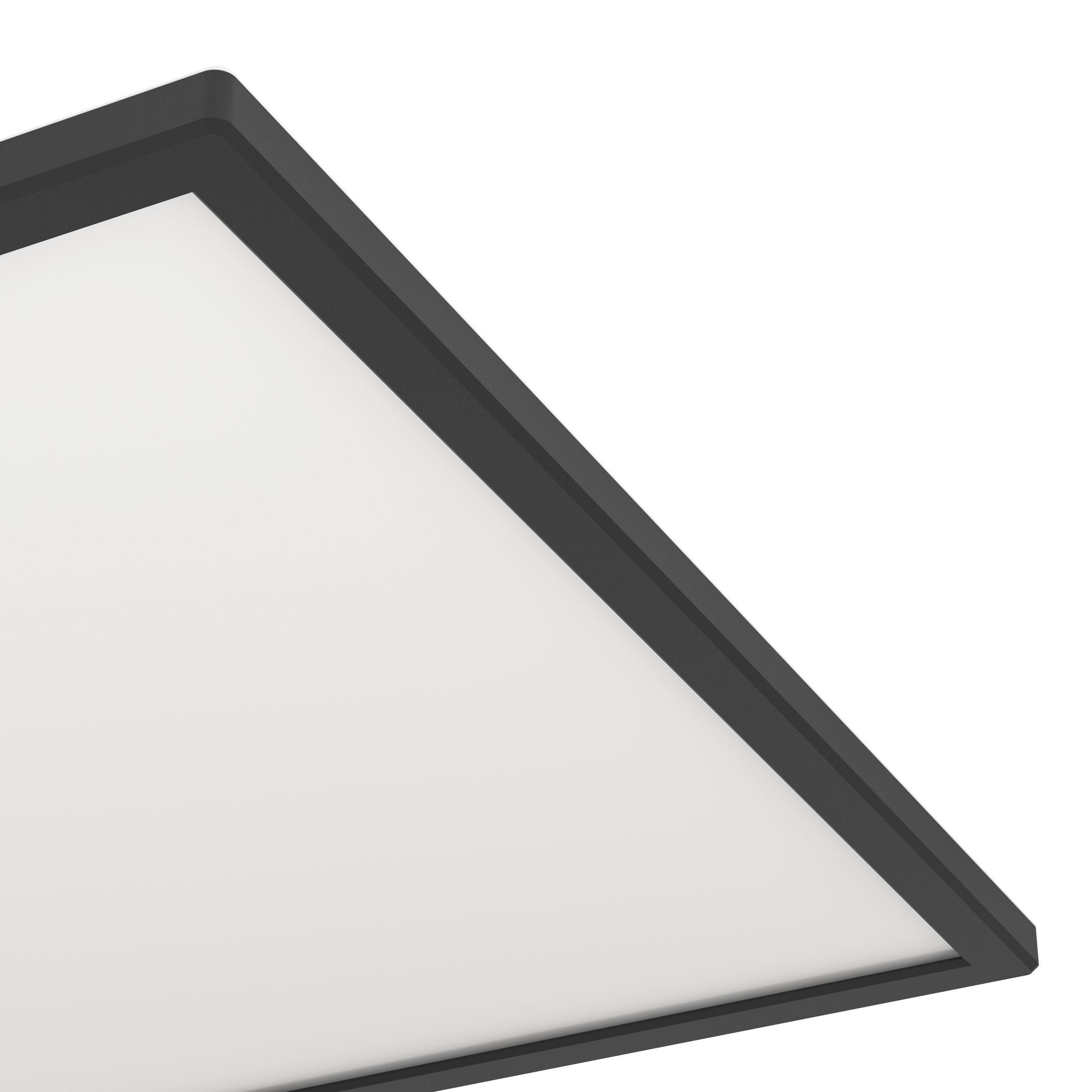 Plafonnier LED dimmable ROVITO-R avec télécommande noir 50x50cm