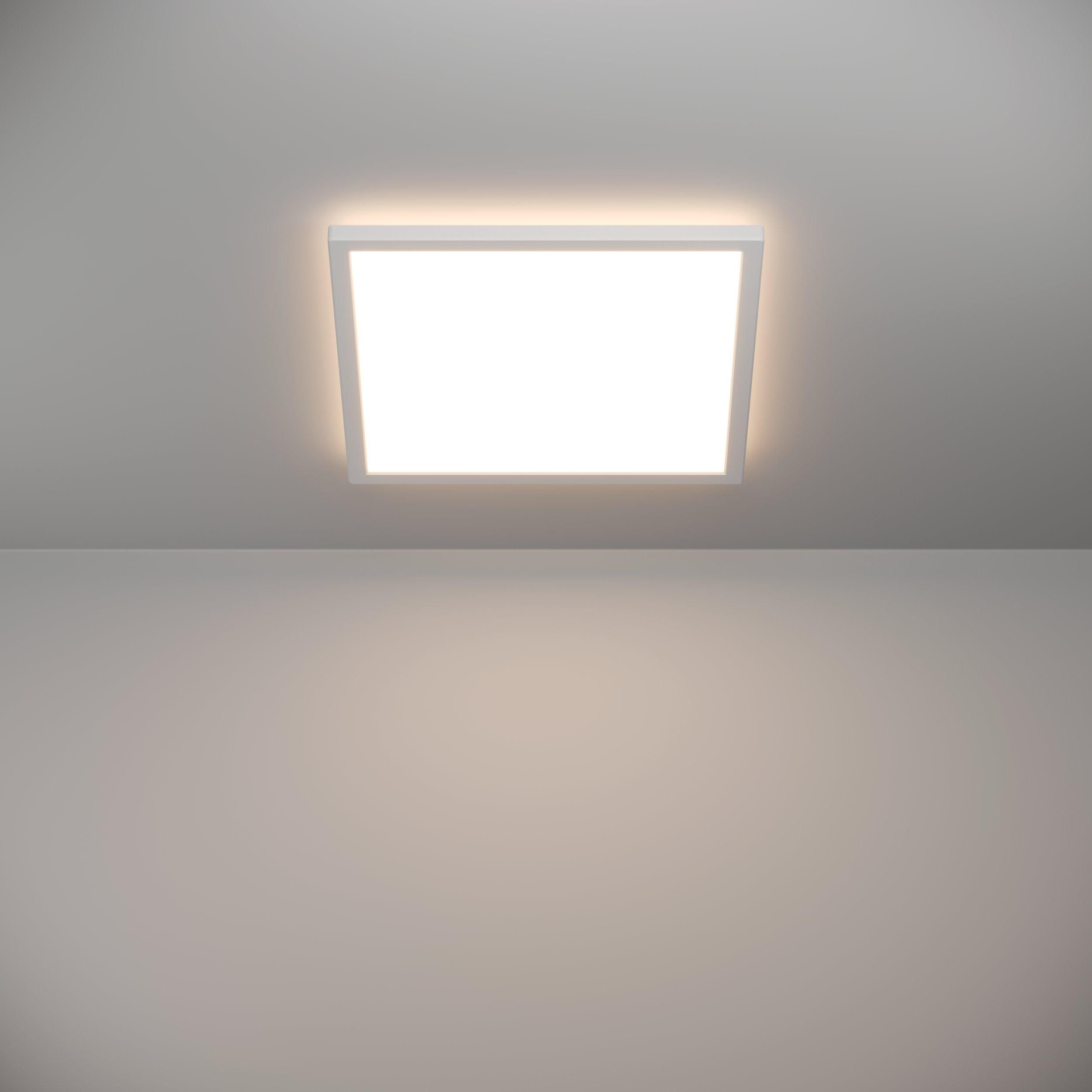 Plafonnier LED dimmable ROVITO-R avec télécommande blanc 39x39cm