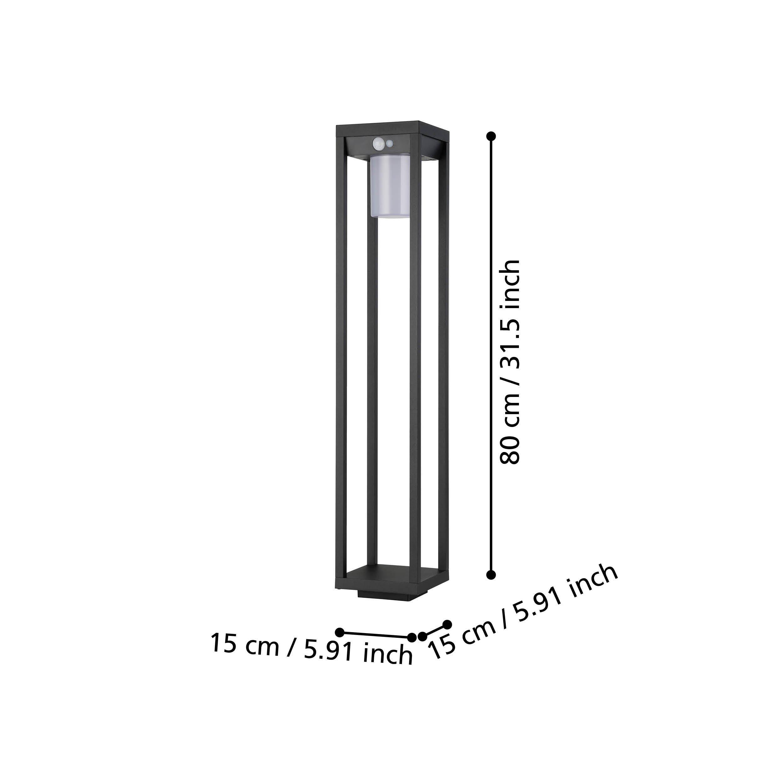 Potelet LED MARTANO noir H80cm