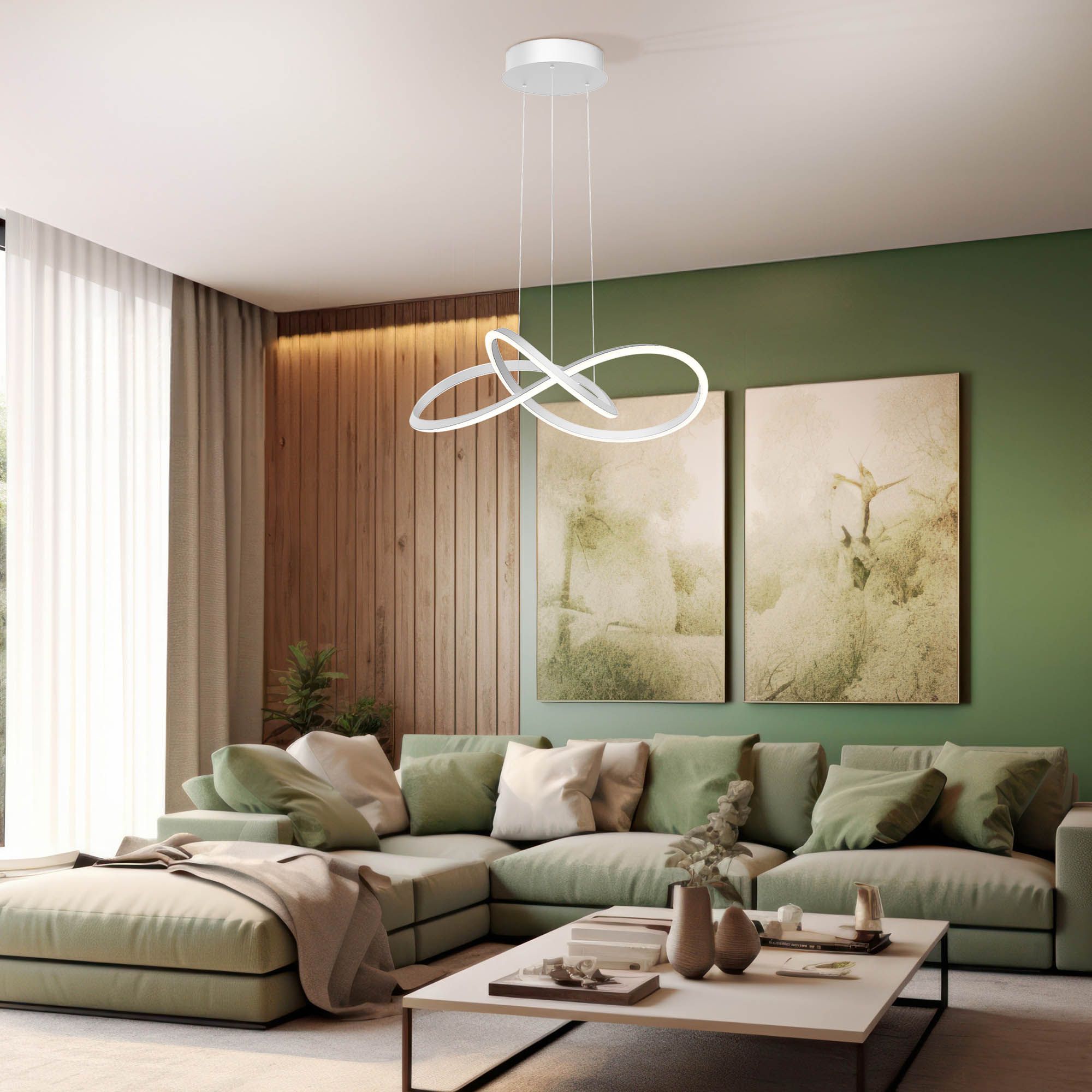 Suspension LED dimmable CEGLIE blanc Ø83cm
