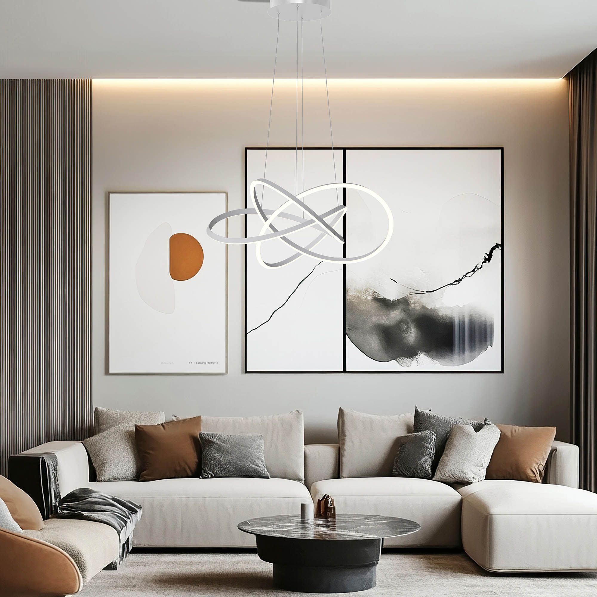 Suspension LED dimmable CEGLIE blanc Ø90cm