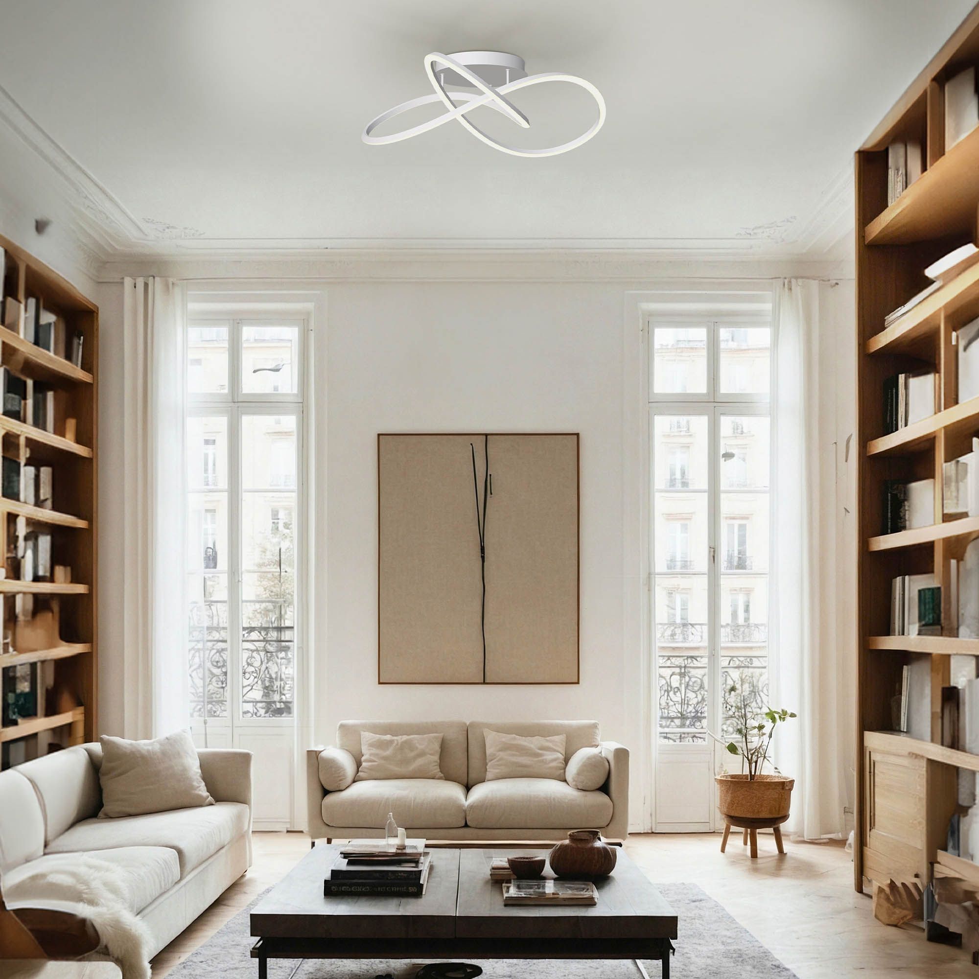 Plafonnier LED dimmable CEGLIE blanc Ø83cm