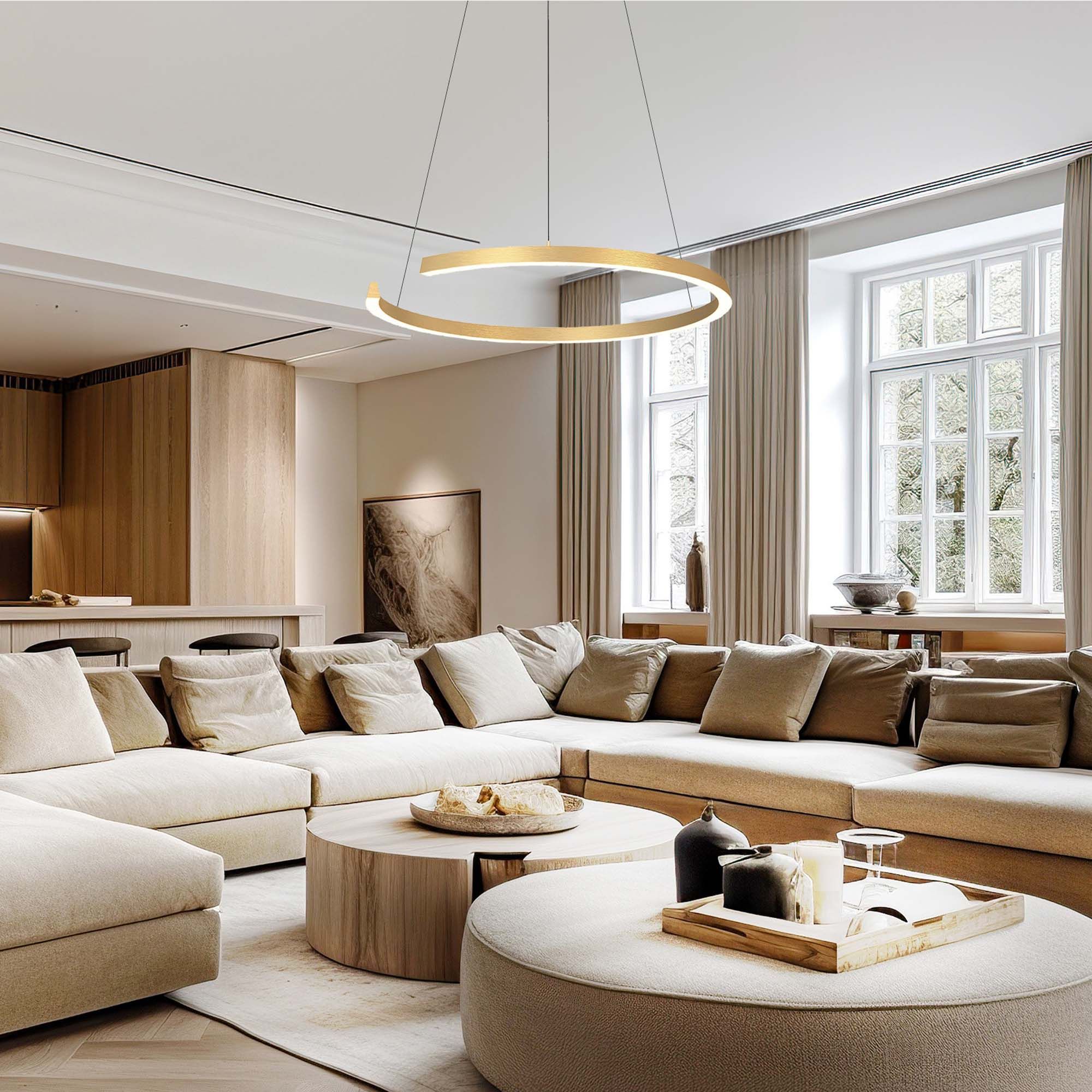 Suspension LED dimmable CEGLIE doré Ø80cm