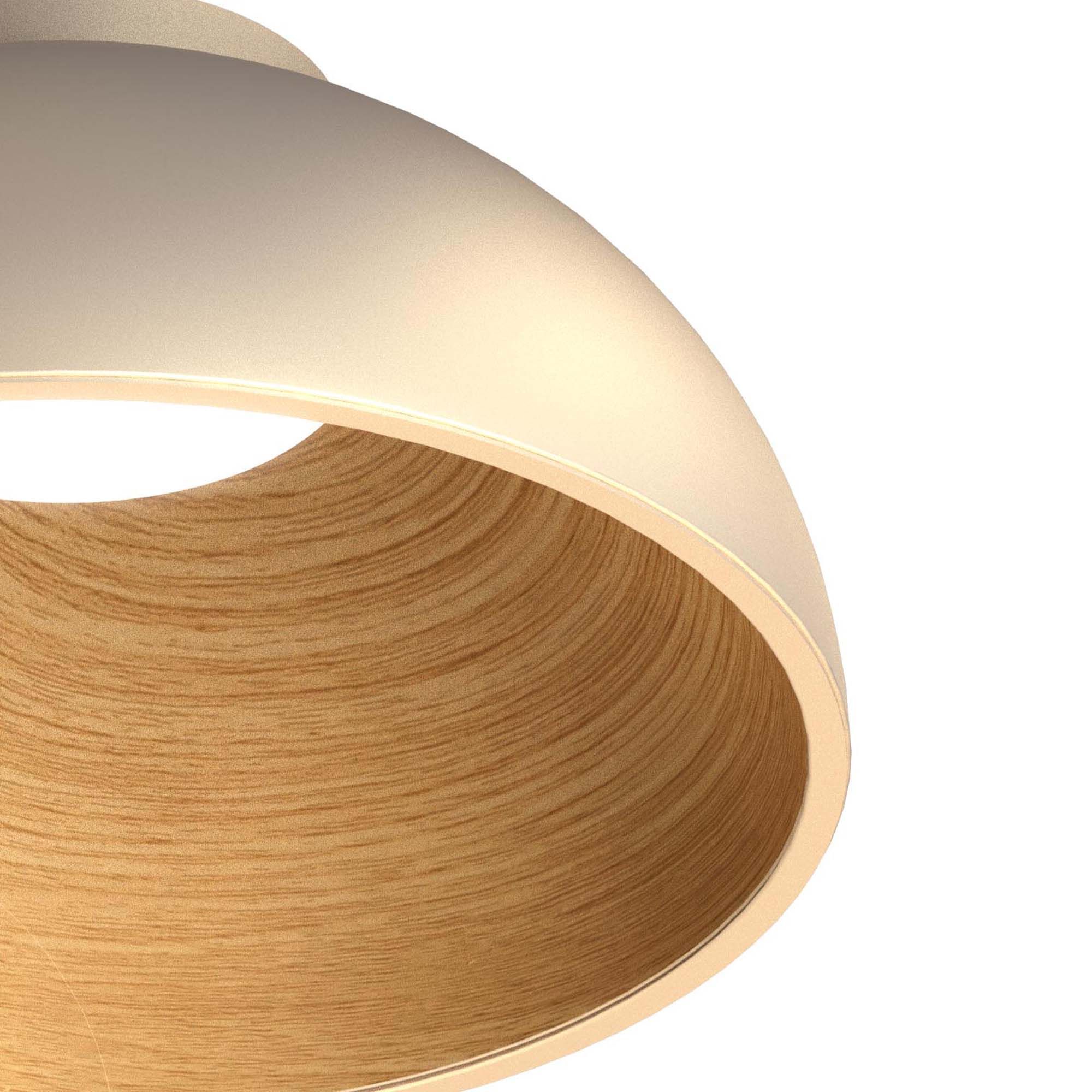 Plafonnier LED dimmable TABLADILLO doré/bois Ø50m