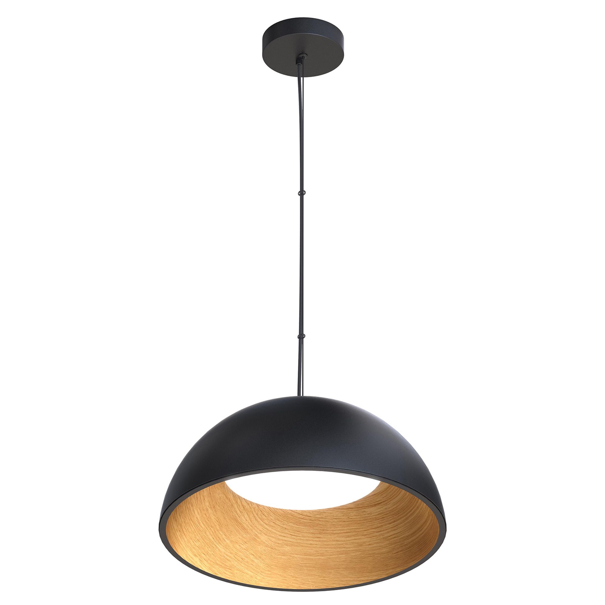 Suspension LED dimmable TABLADILLO bois/noir Ø50cm