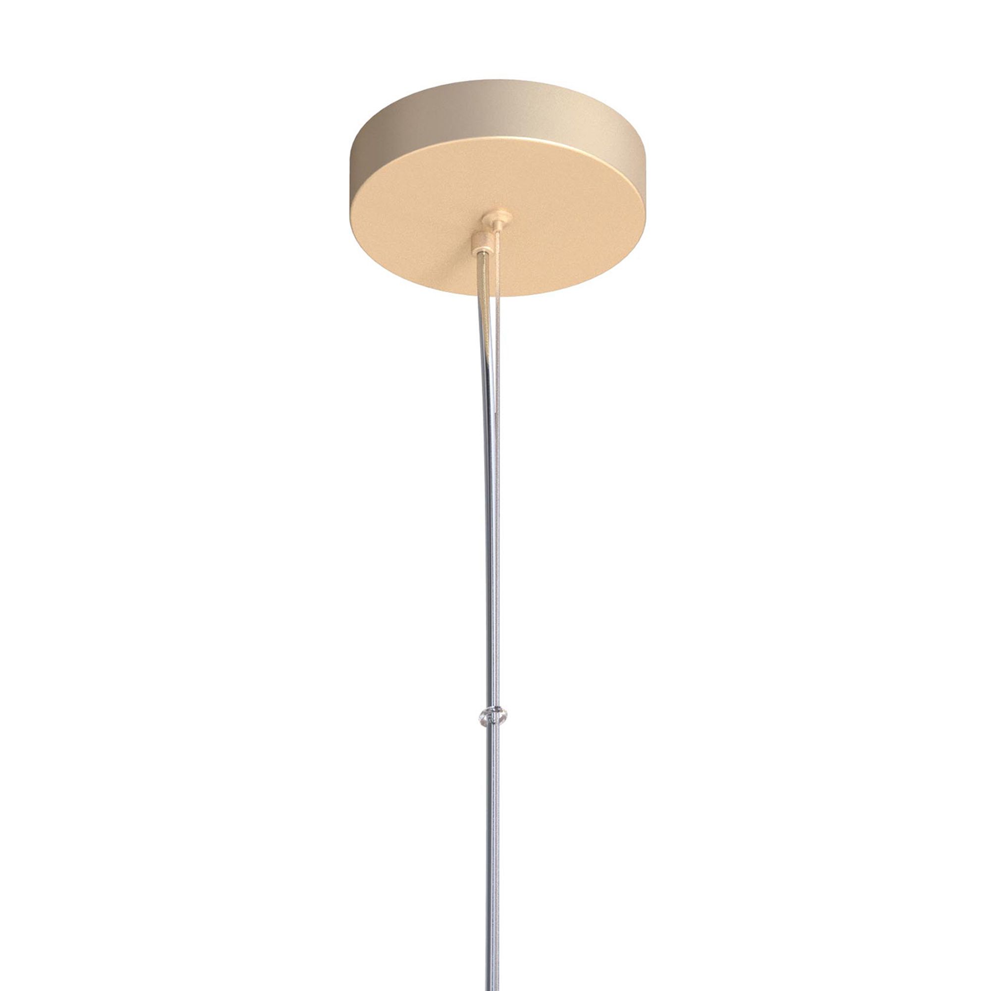 Suspension LED dimmable TABLADILLO doré/bois Ø50cm