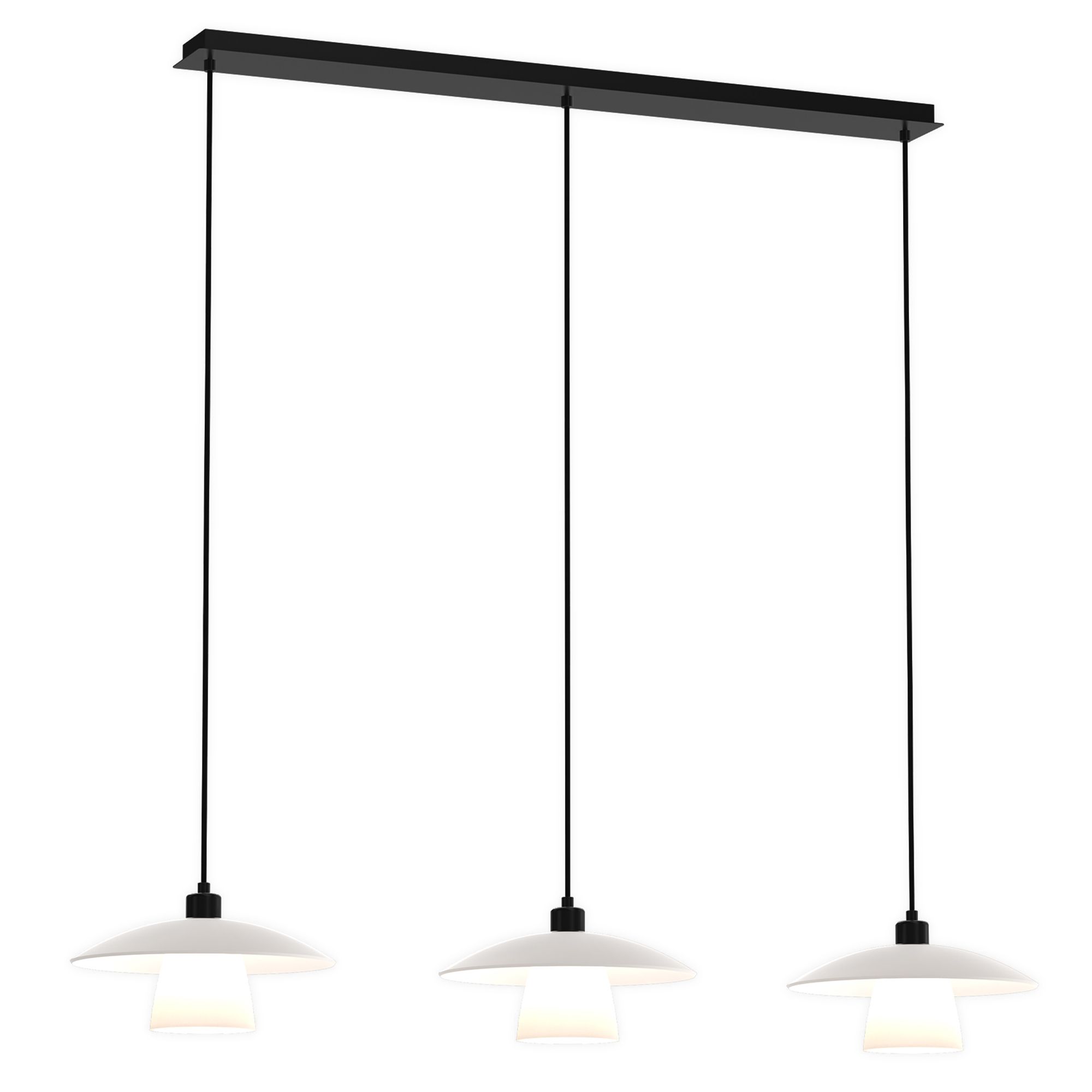 Suspension SCANDI verre opalin L120cm