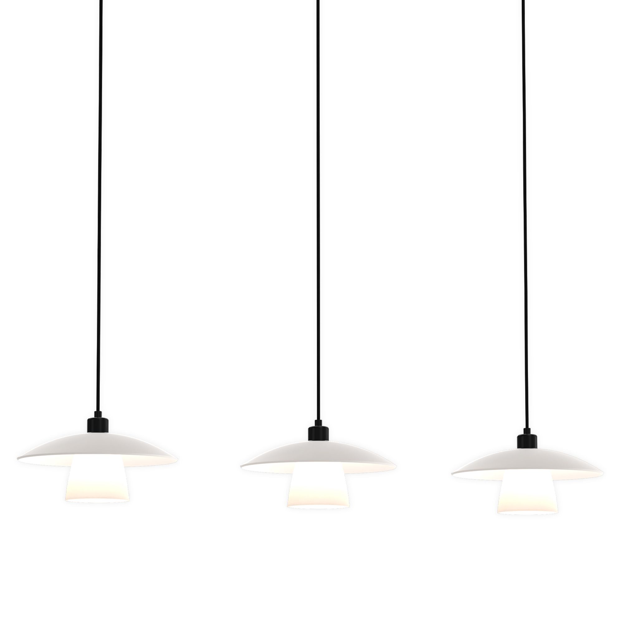 Suspension SCANDI verre opalin L120cm