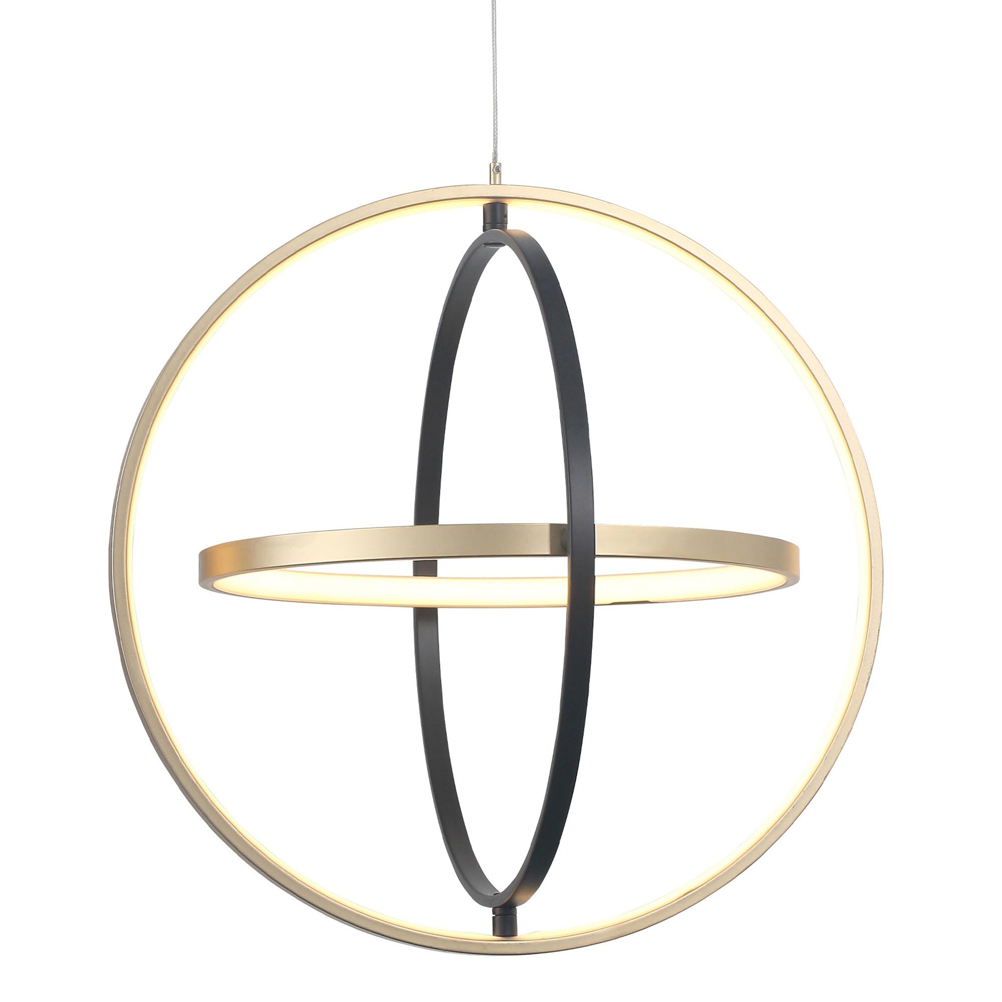 Suspension LED dimmable WOF noir/doré Ø50cm