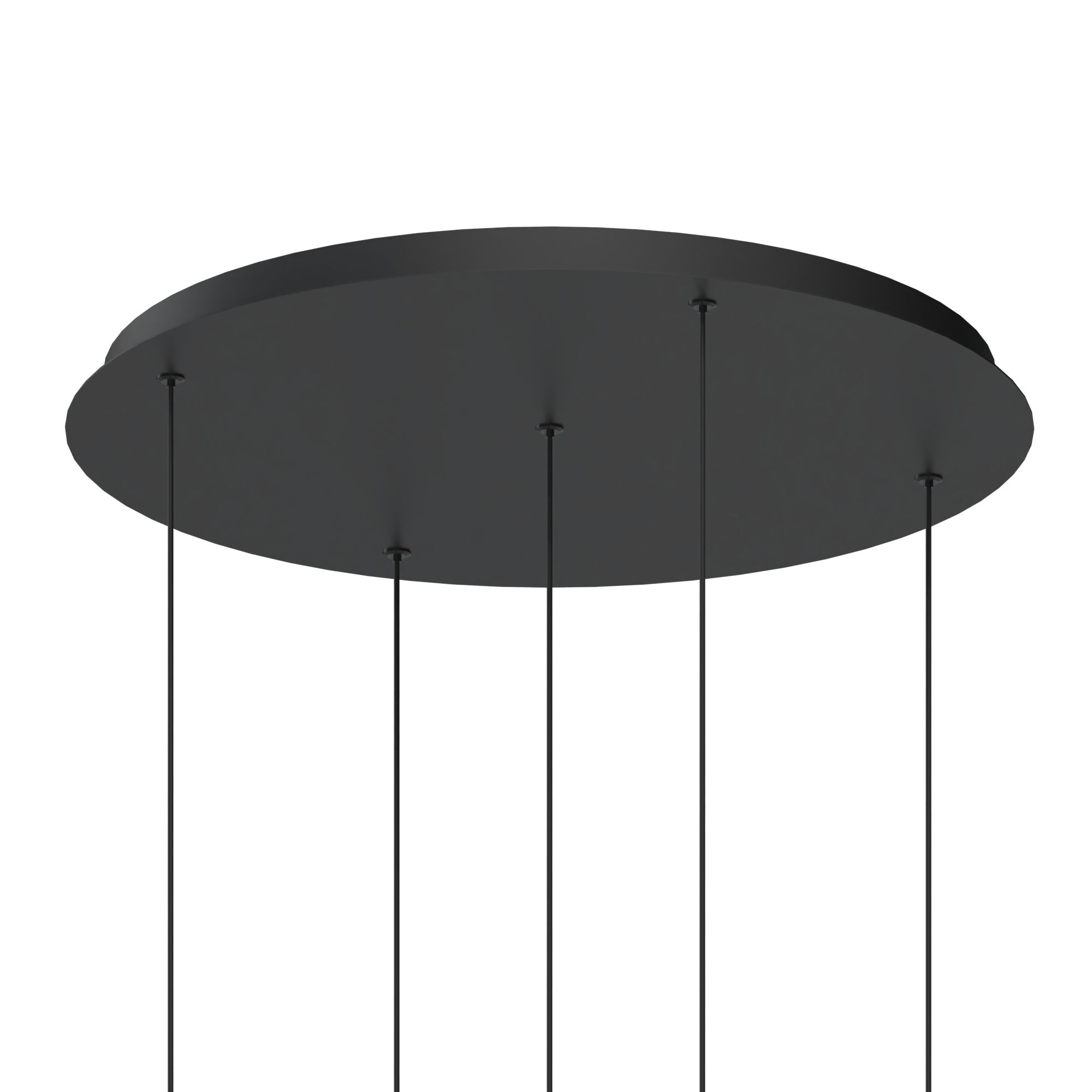 Suspension LED dimmable ETREROS 5 lumières avec télécommande verre strié fumé Ø18/24cm