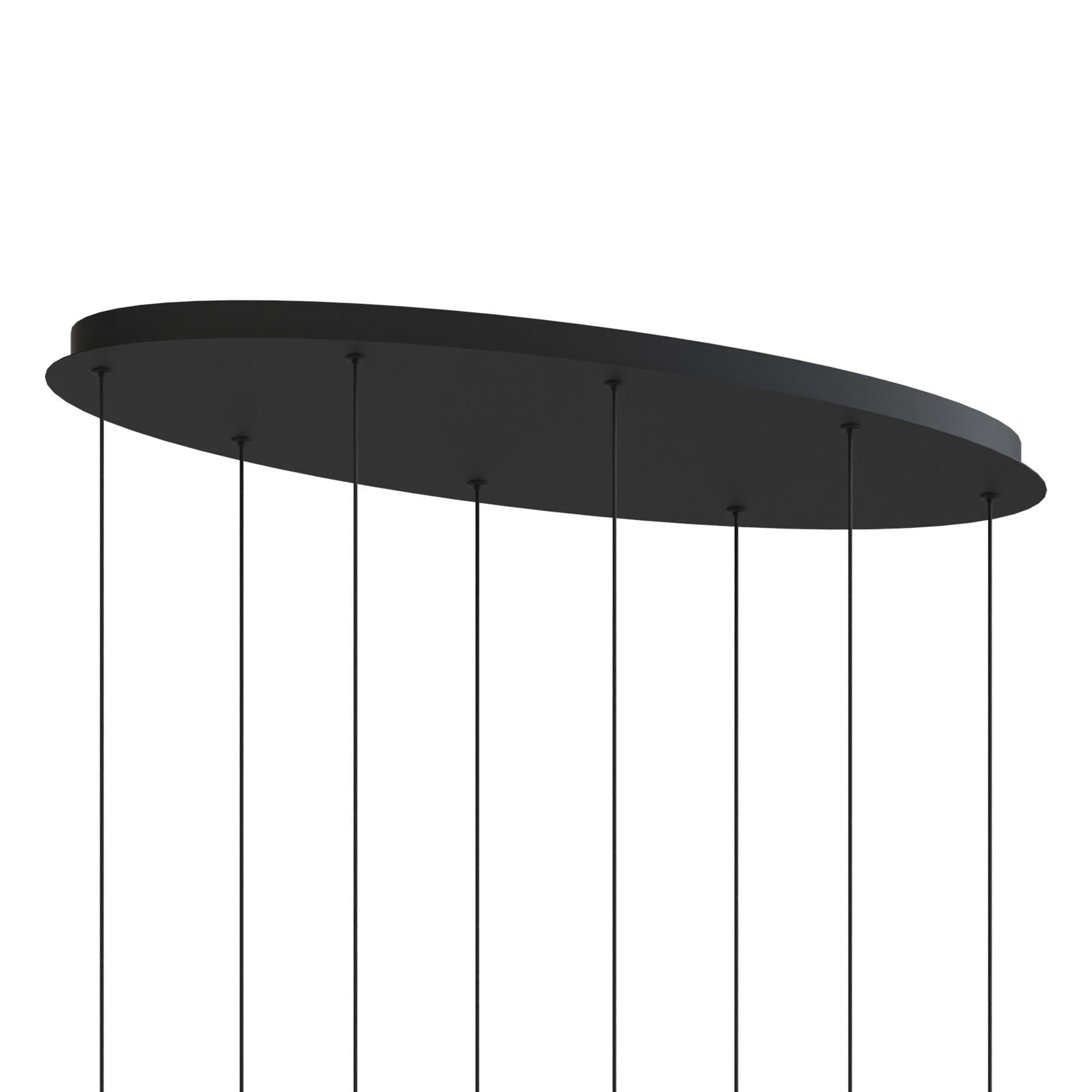Suspension LED dimmable ETREROS 8 lumières avec télécommande verre strié fumé/ambré Ø18/24cm