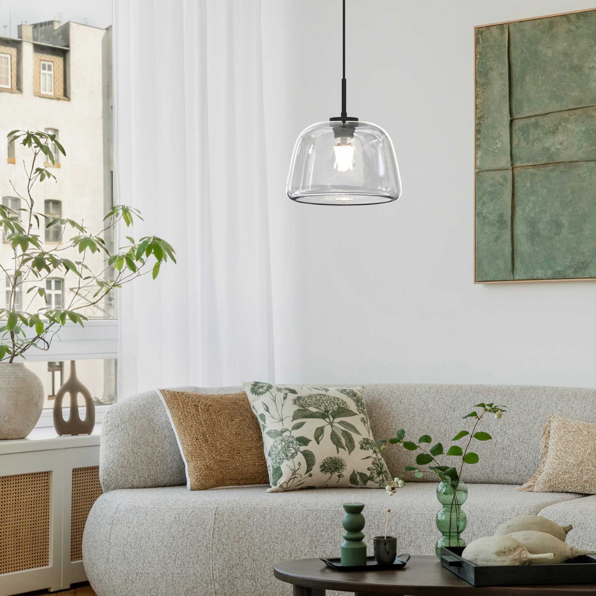 Suspension GIOBOLE verre transparent Ø24cm