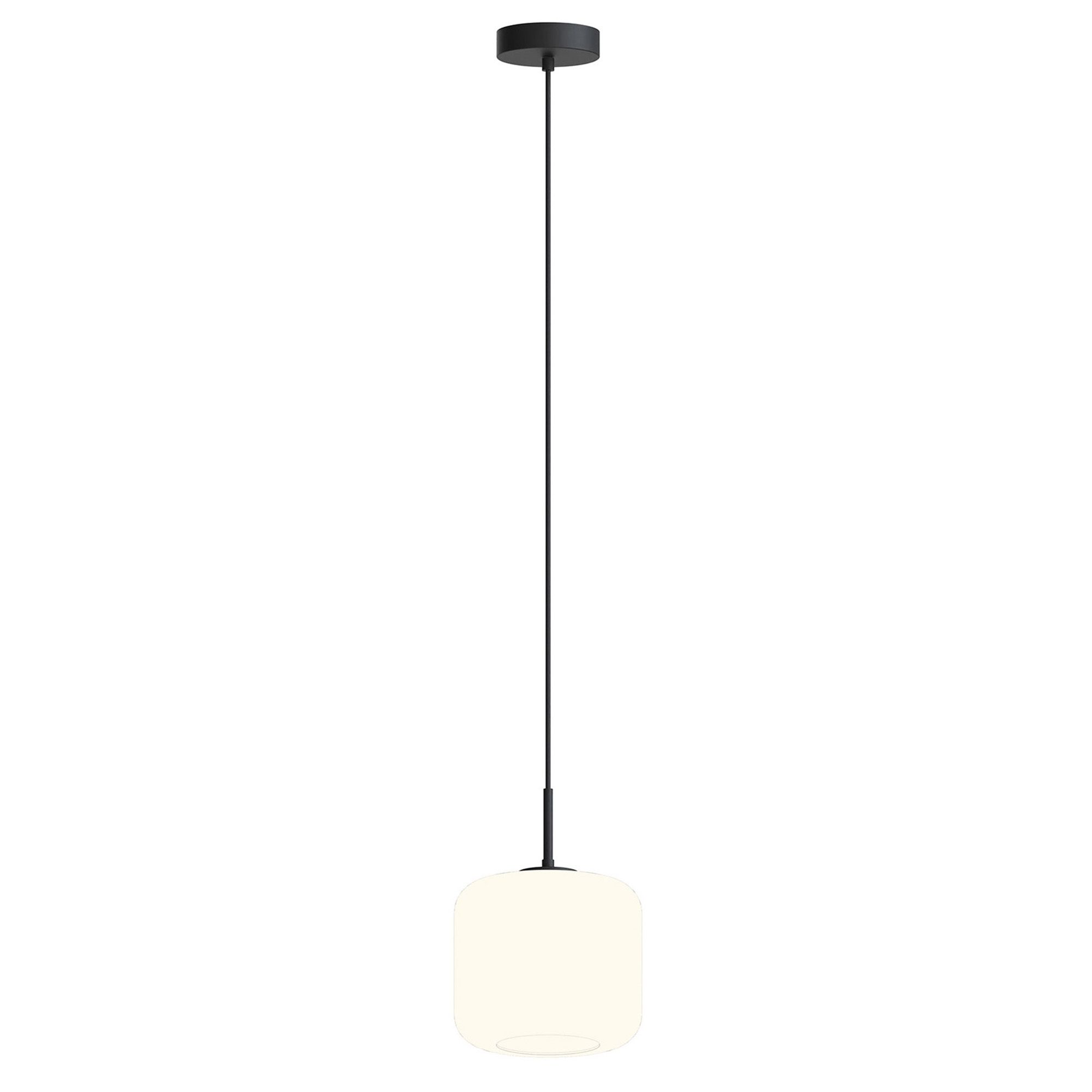 Suspension GIOBOLE verre strié opalin Ø18cm