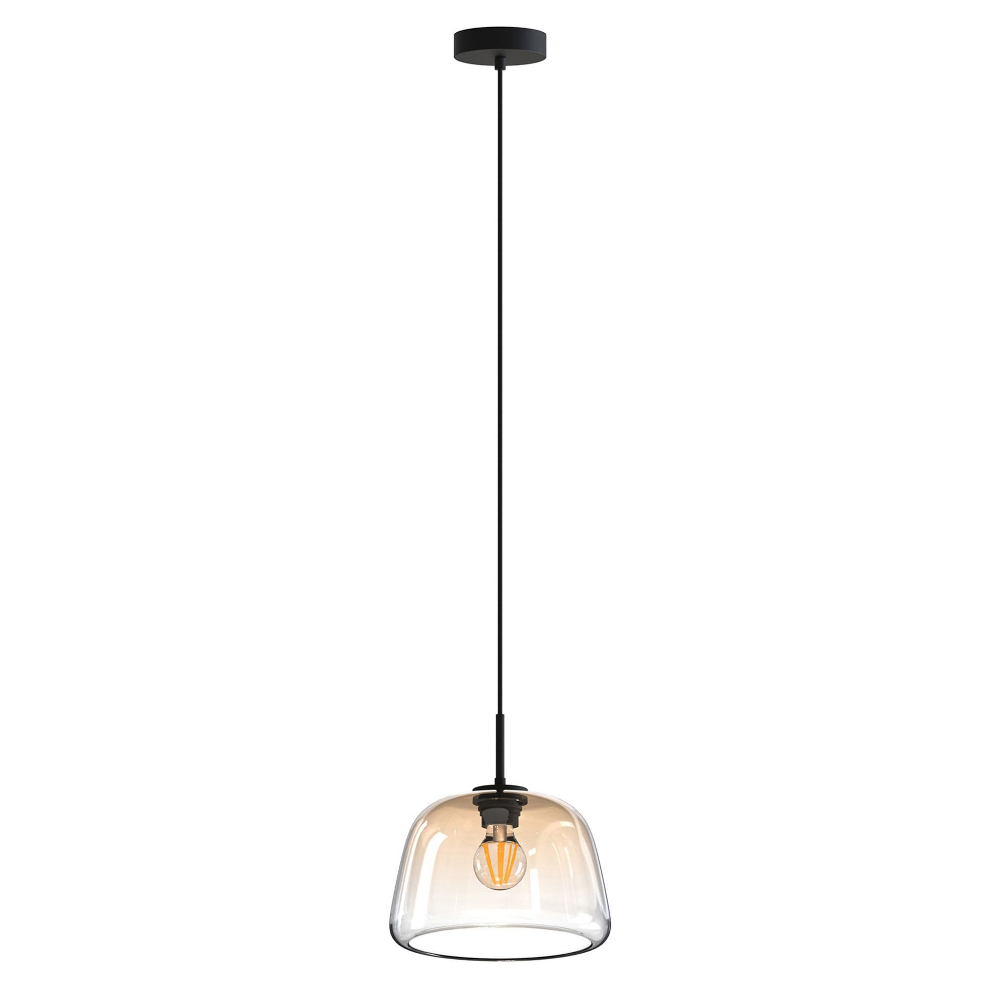 Suspension GIOBOLE verre ambré Ø18cm