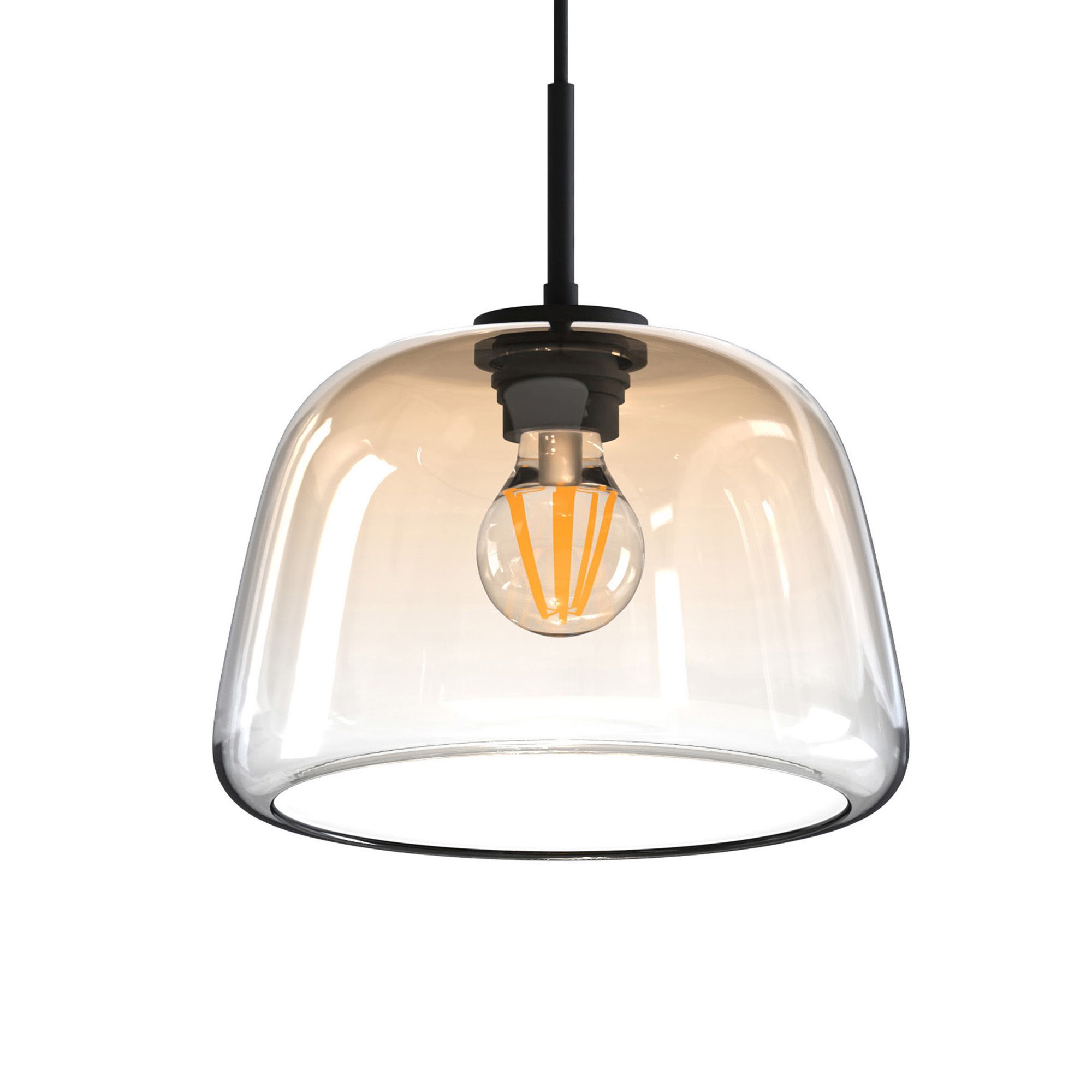 Suspension GIOBOLE verre ambré Ø18cm