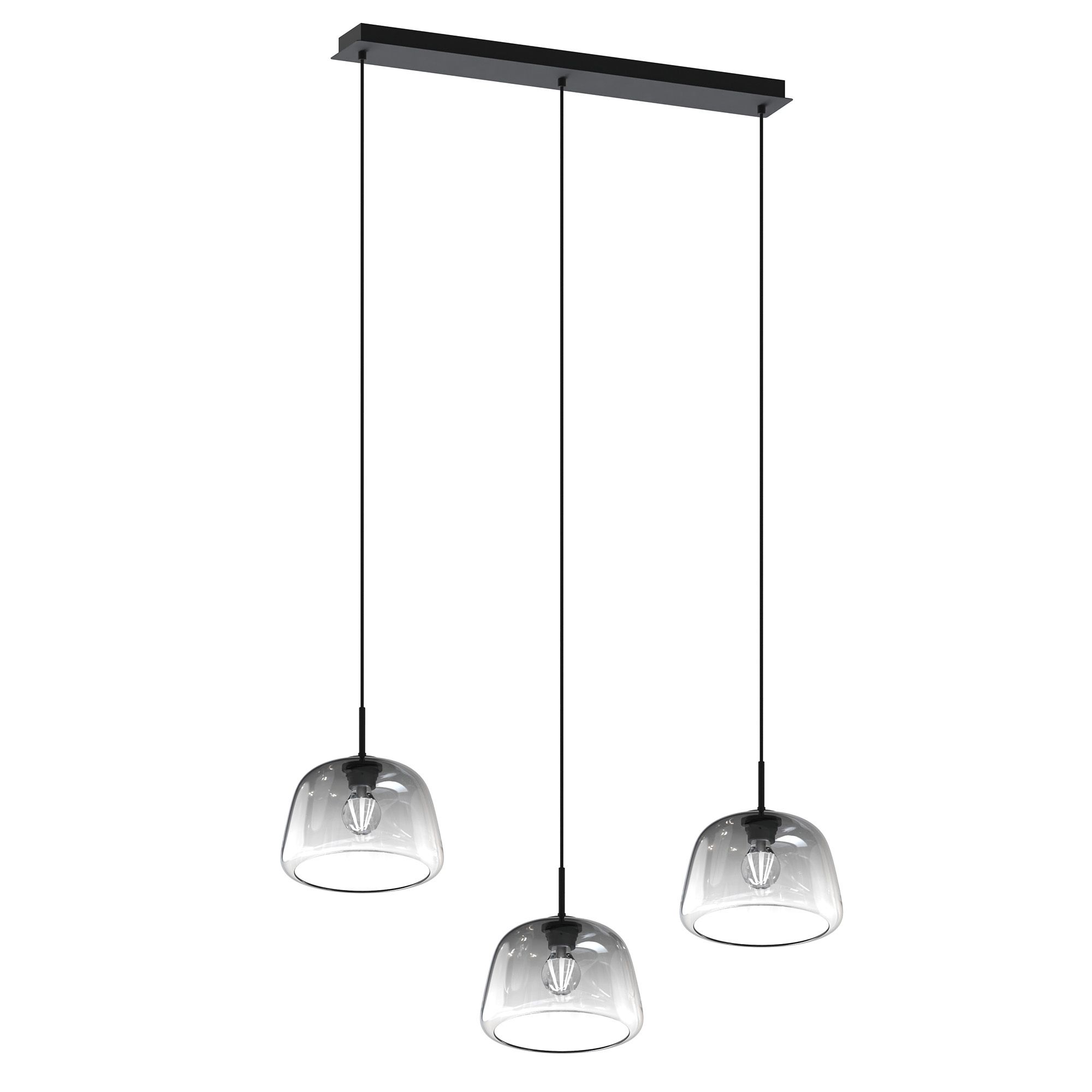 Suspension 3 lumières GIOBOLE verre fumé Ø18cm