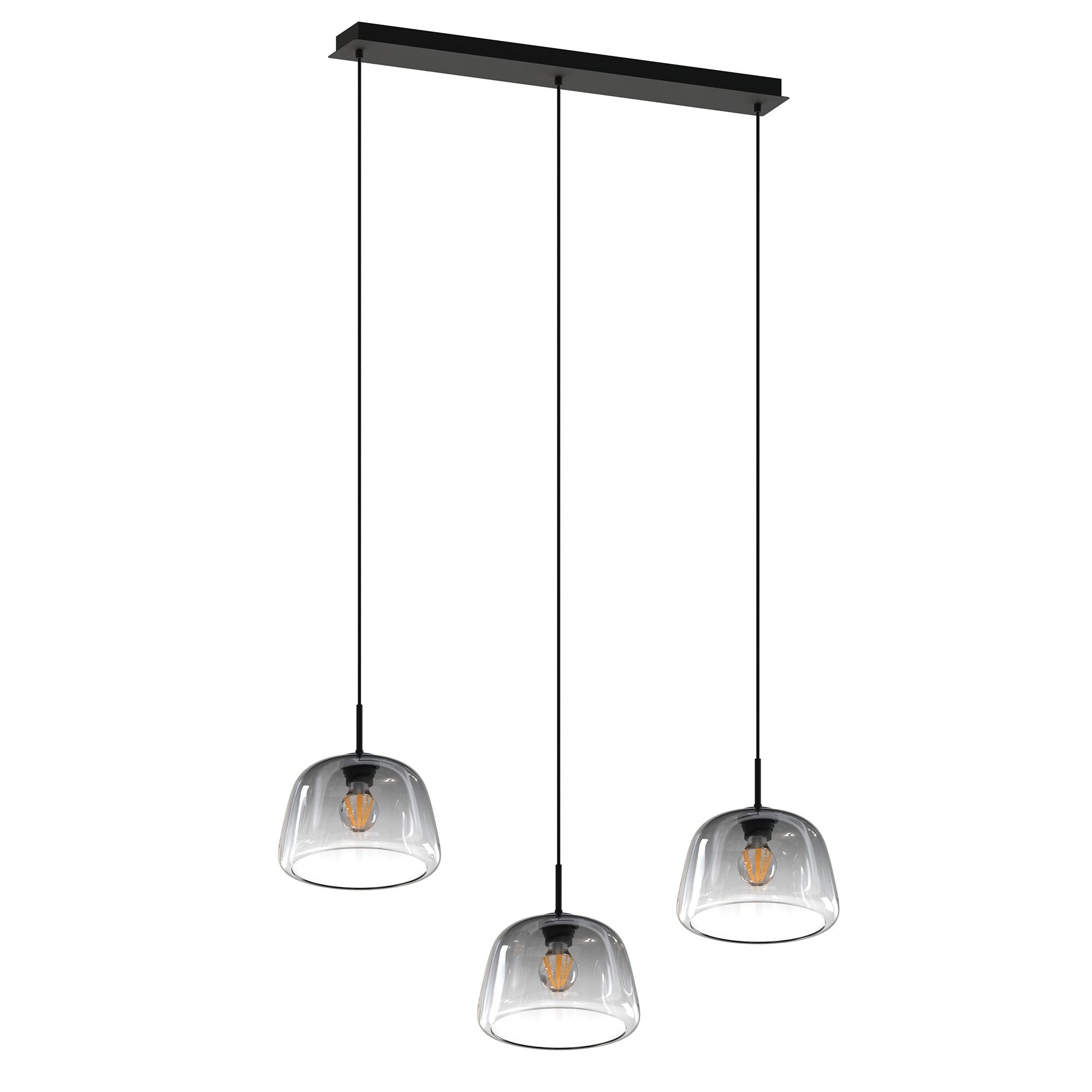 Suspension 3 lumières GIOBOLE verre fumé Ø18cm