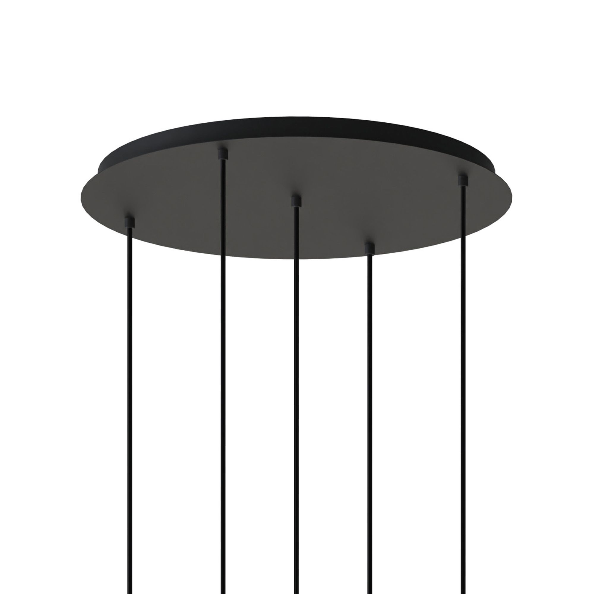 Suspension ronde 5 lumières GIOBOLE verre strié opalin Ø18cm