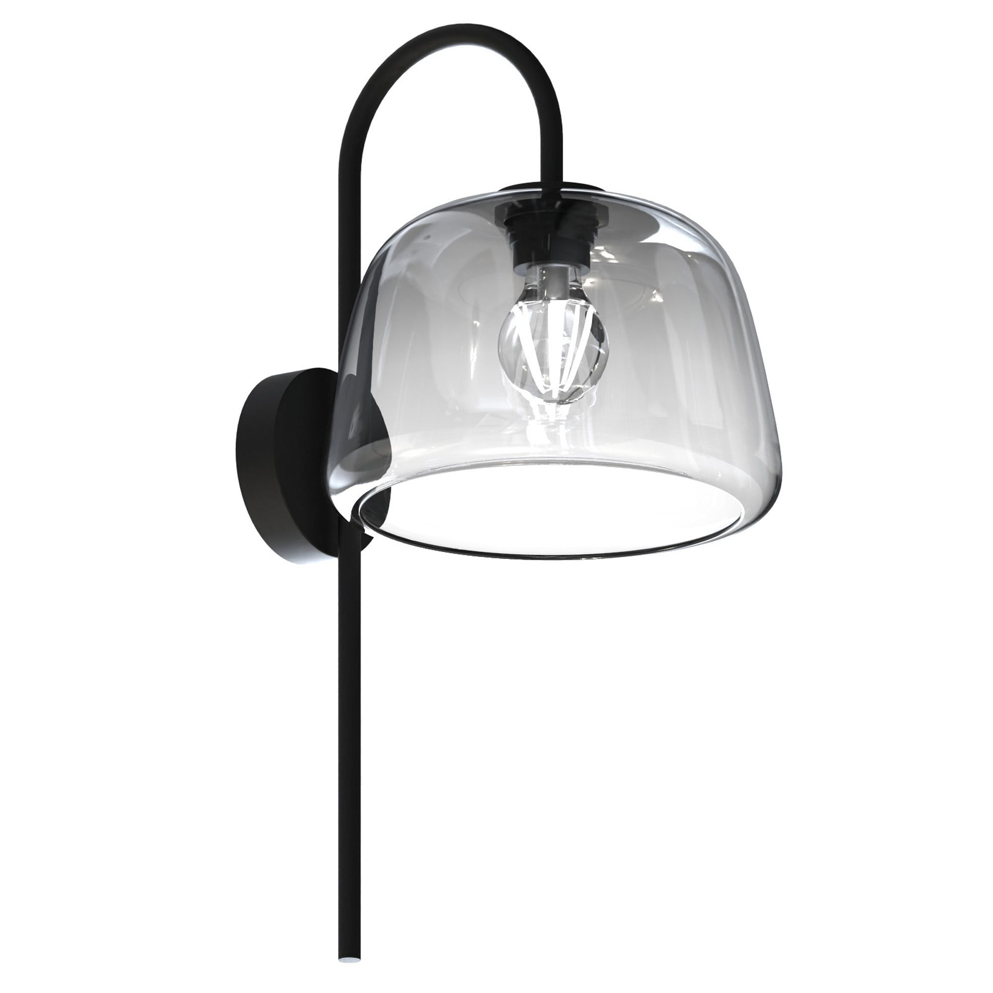 Applique murale GIOBOLE verre fumé H48cm