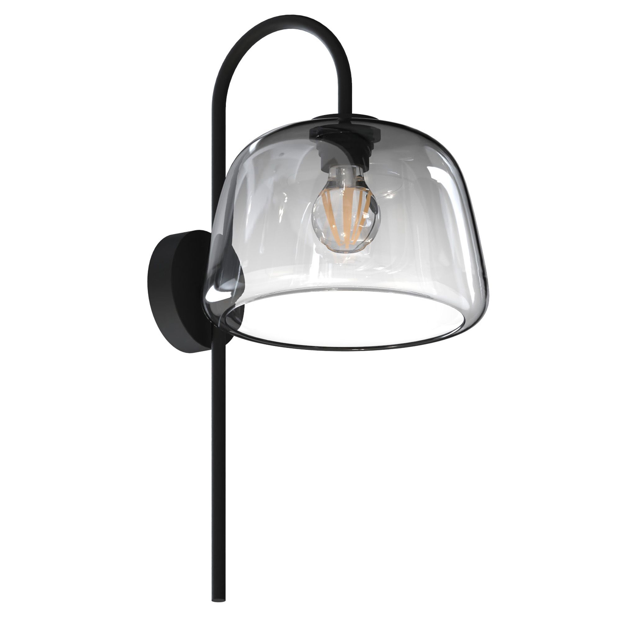 Applique murale GIOBOLE verre fumé H48cm