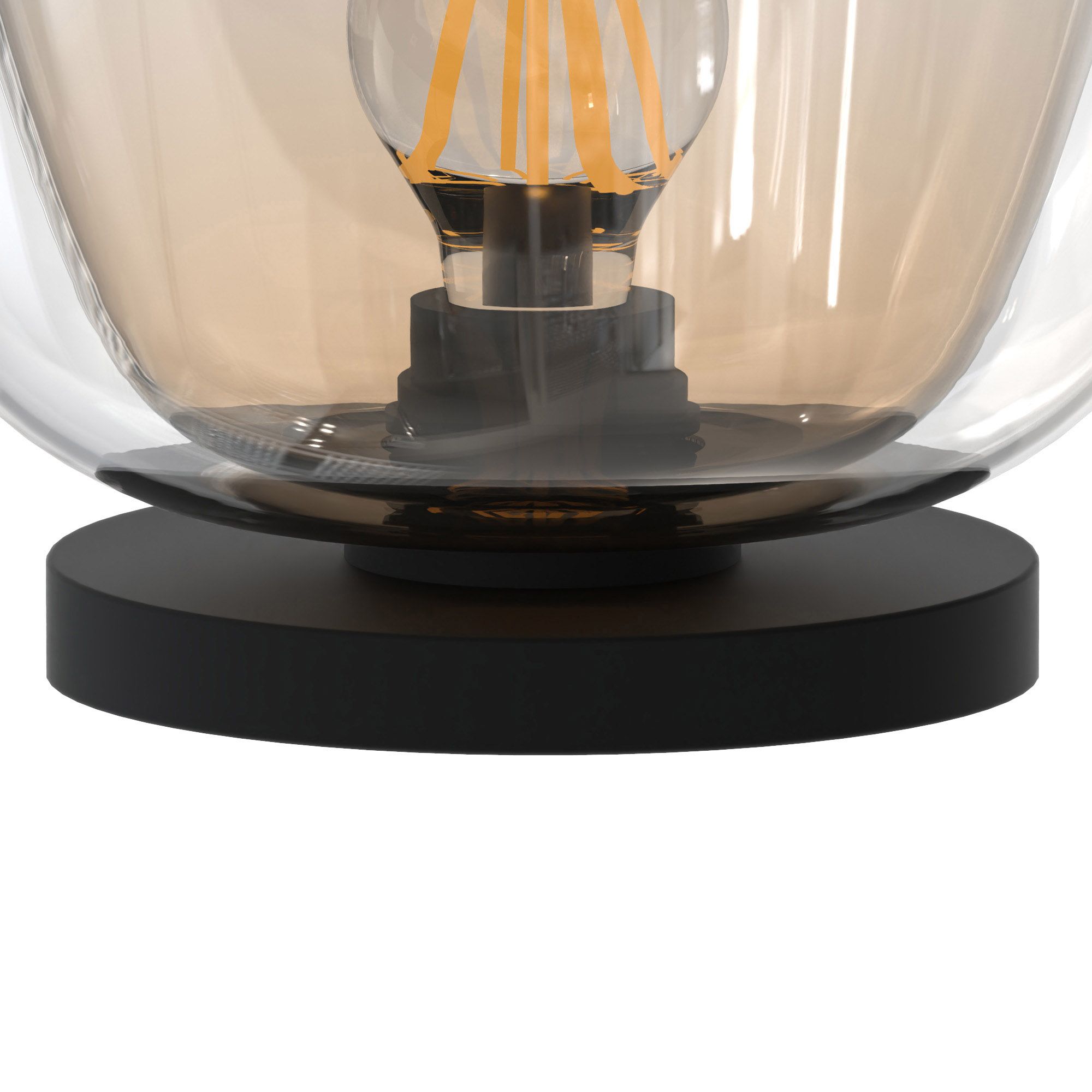 Lampe GIOBOLE double verre ambré/transparent Ø24cm