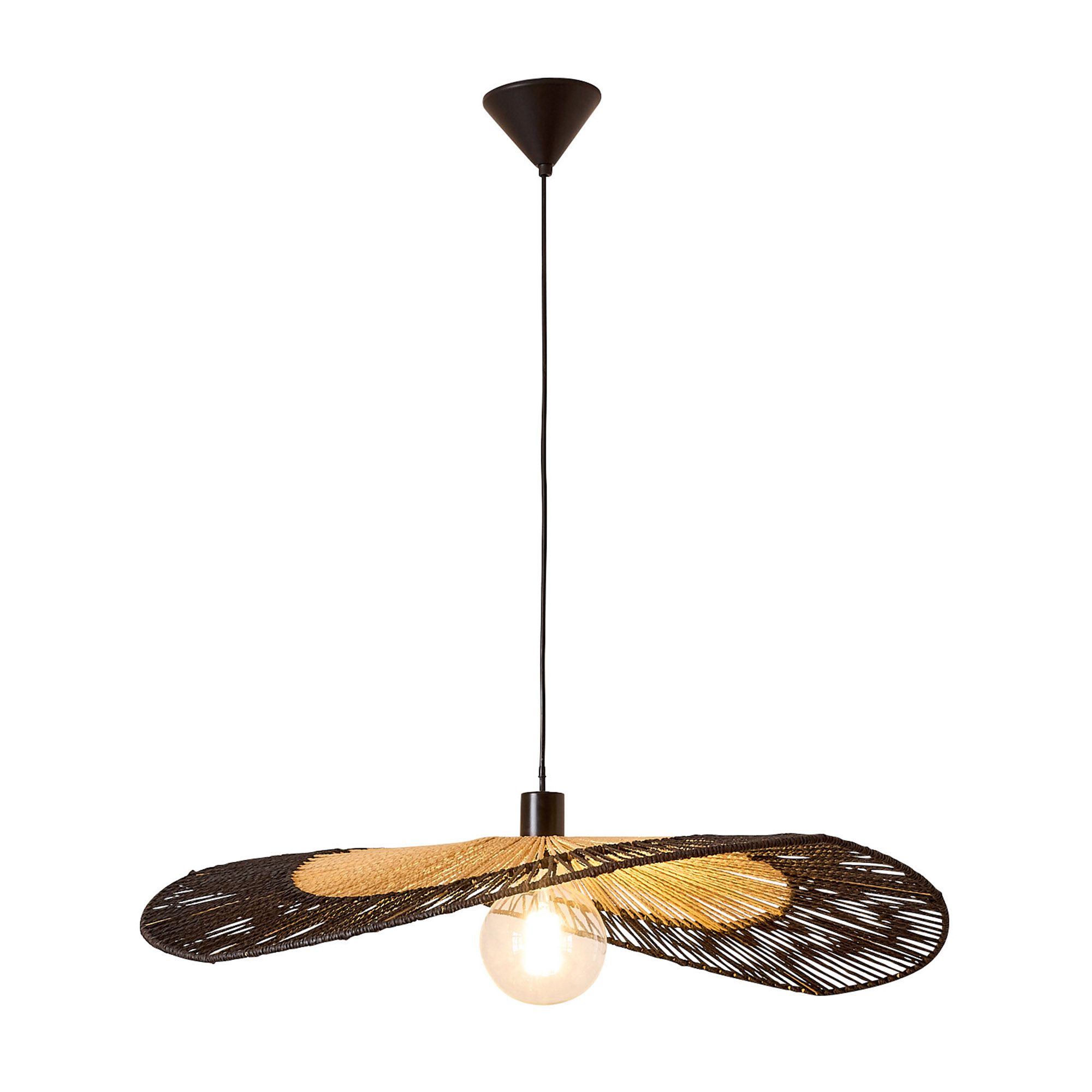 Suspension MIXO bambou naturel noir Ø80cm