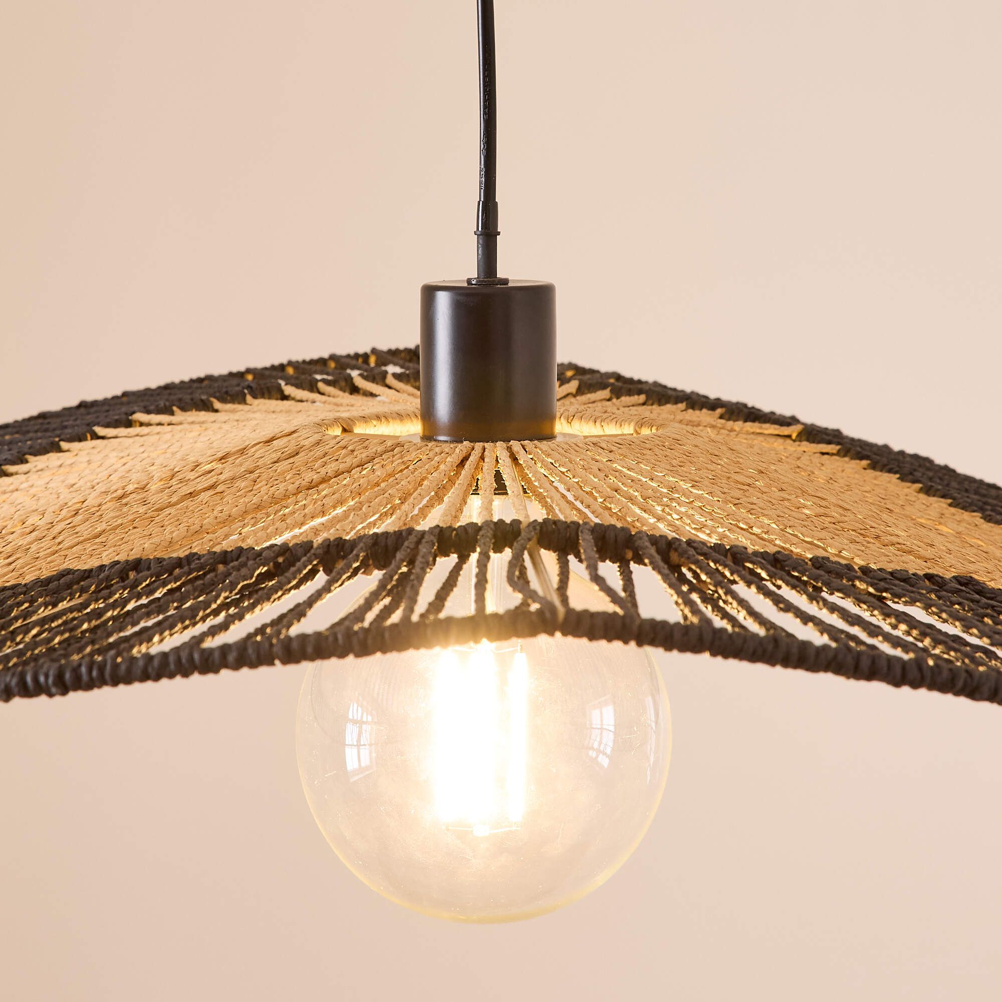 Suspension MIXO bambou naturel noir Ø80cm