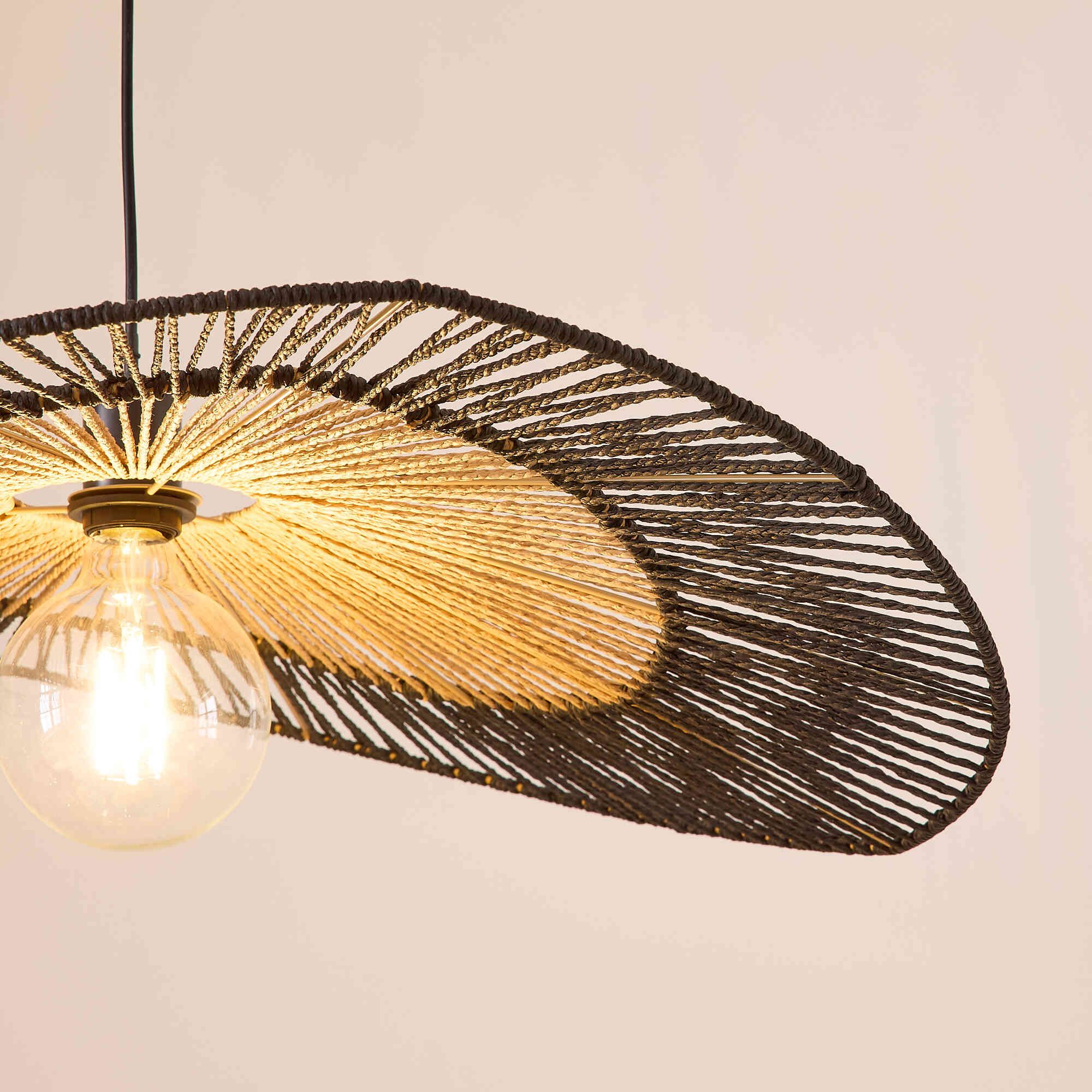 Suspension MIXO bambou naturel noir Ø80cm