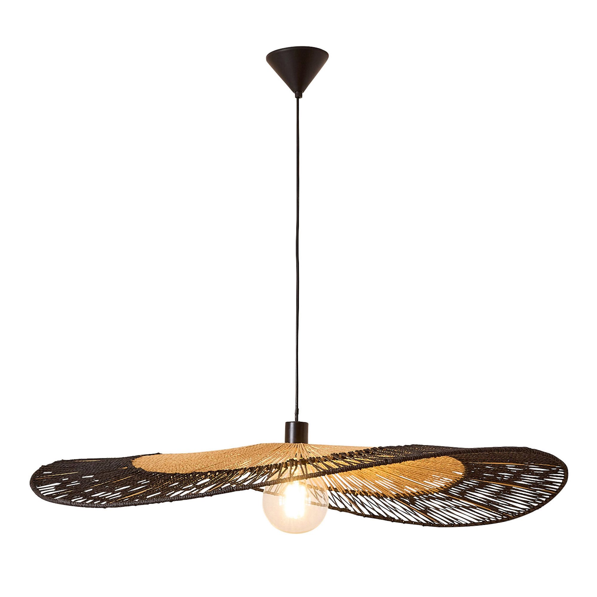 Suspension MIXO bambou naturel noir Ø100cm