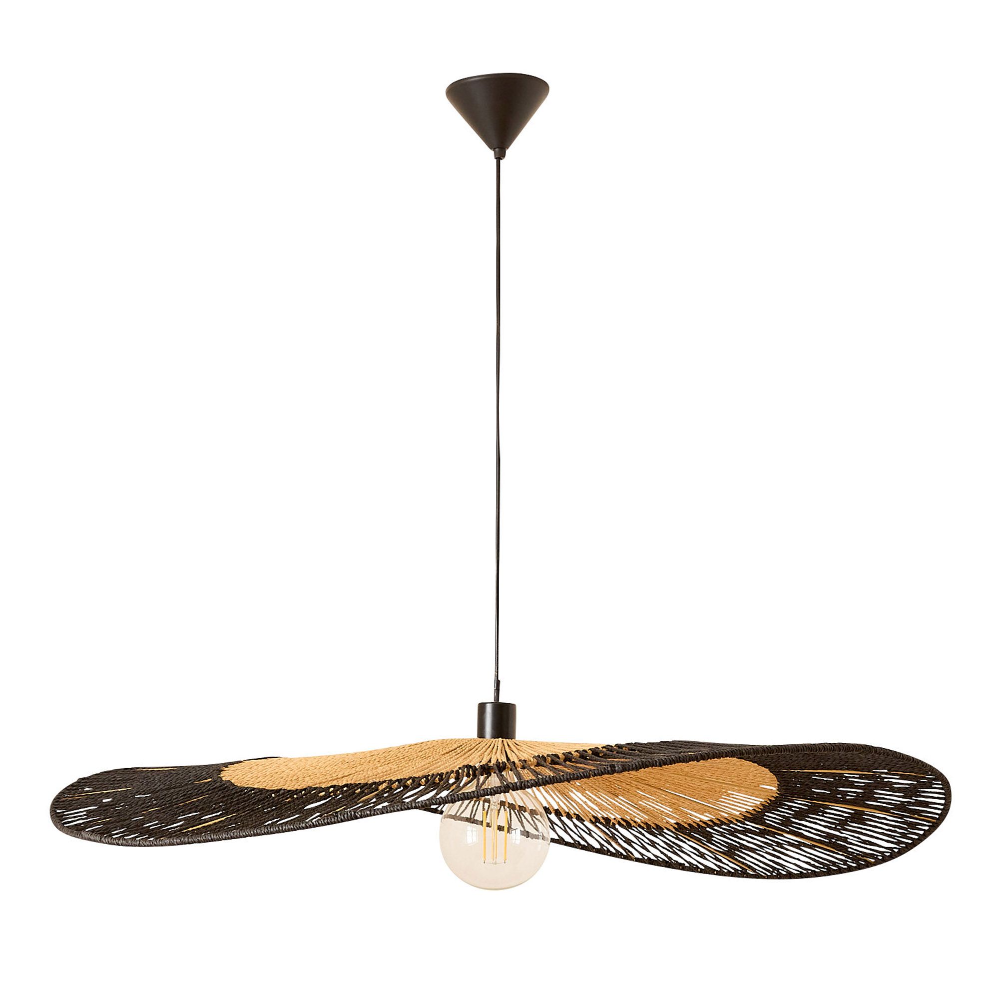 Suspension MIXO bambou naturel noir Ø100cm