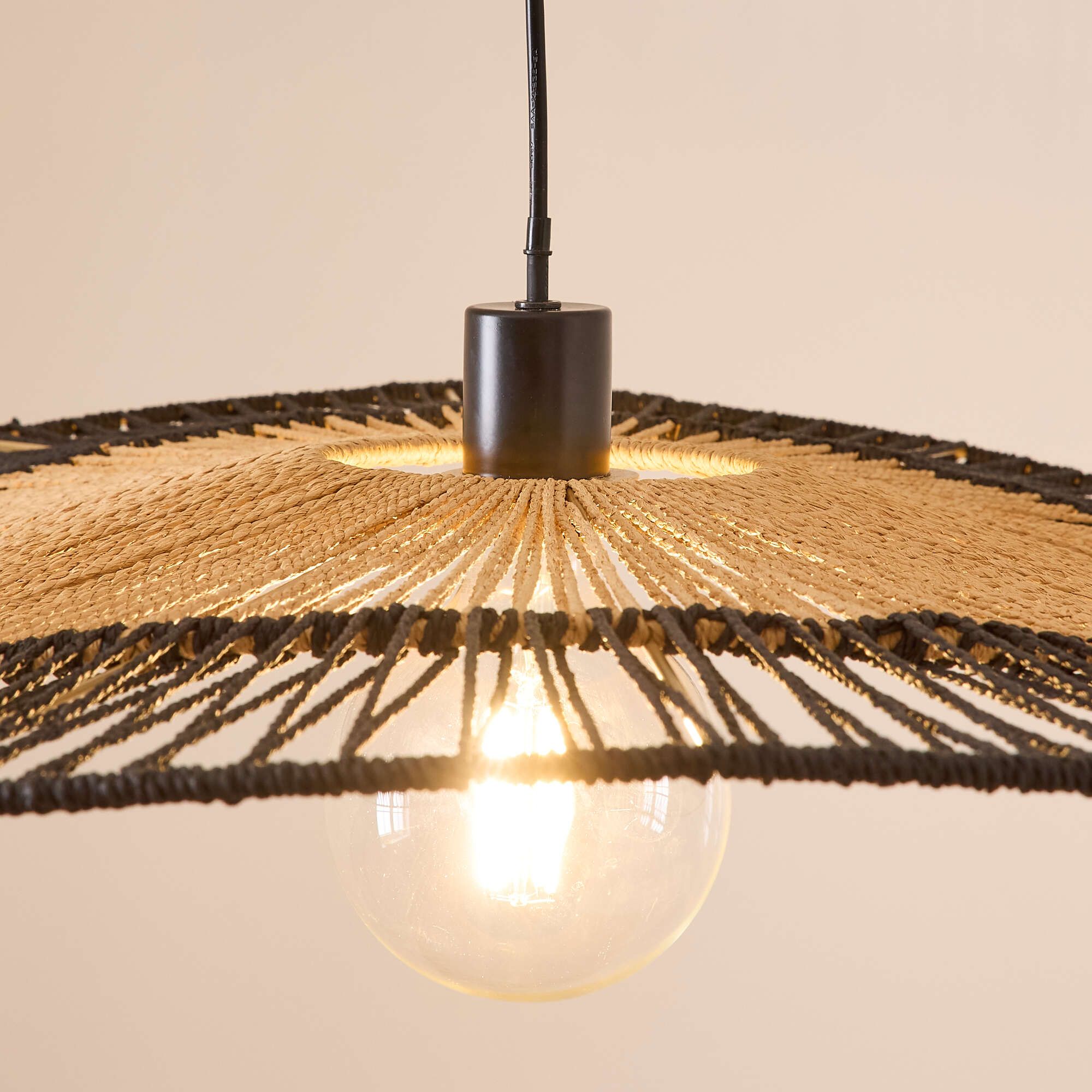 Suspension MIXO bambou naturel noir Ø100cm