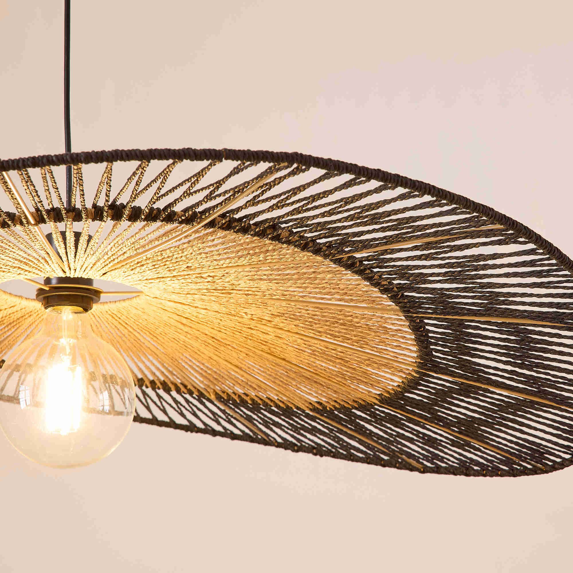 Suspension MIXO bambou naturel noir Ø100cm