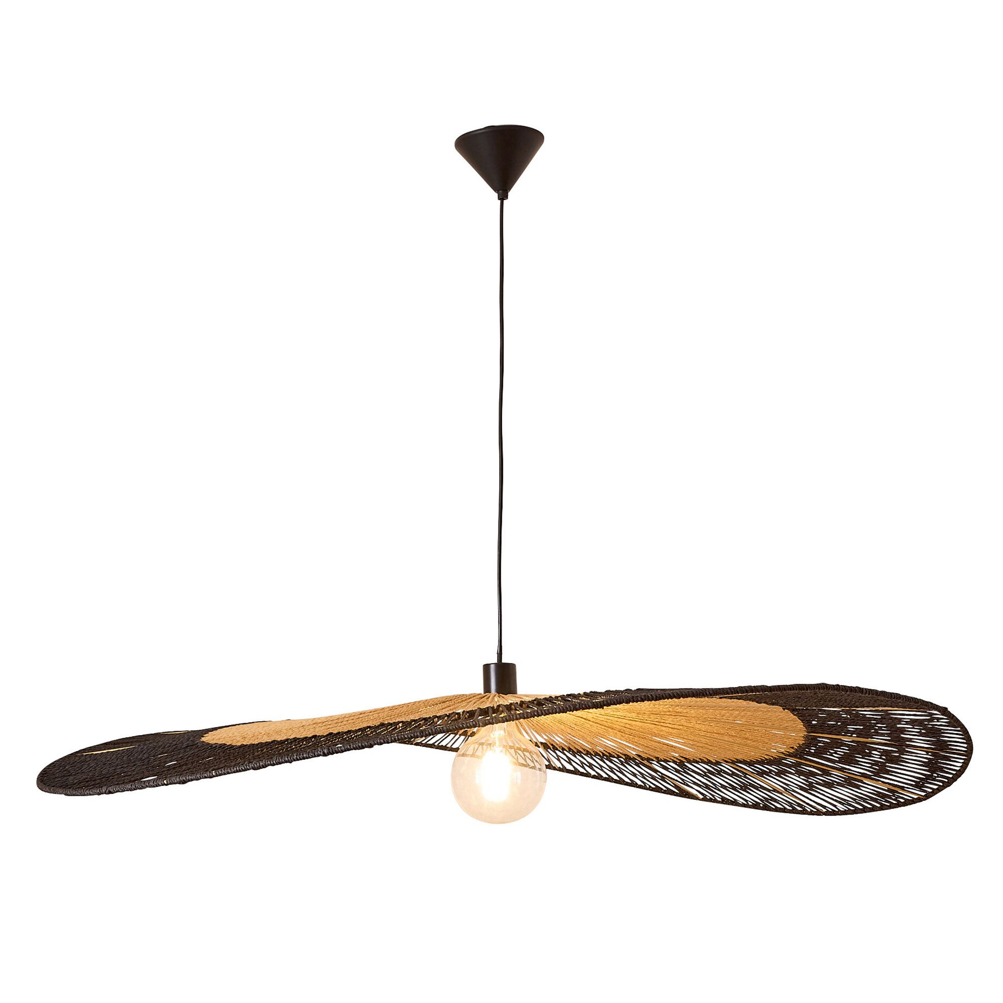 Suspension MIXO bambou naturel noir Ø120cm