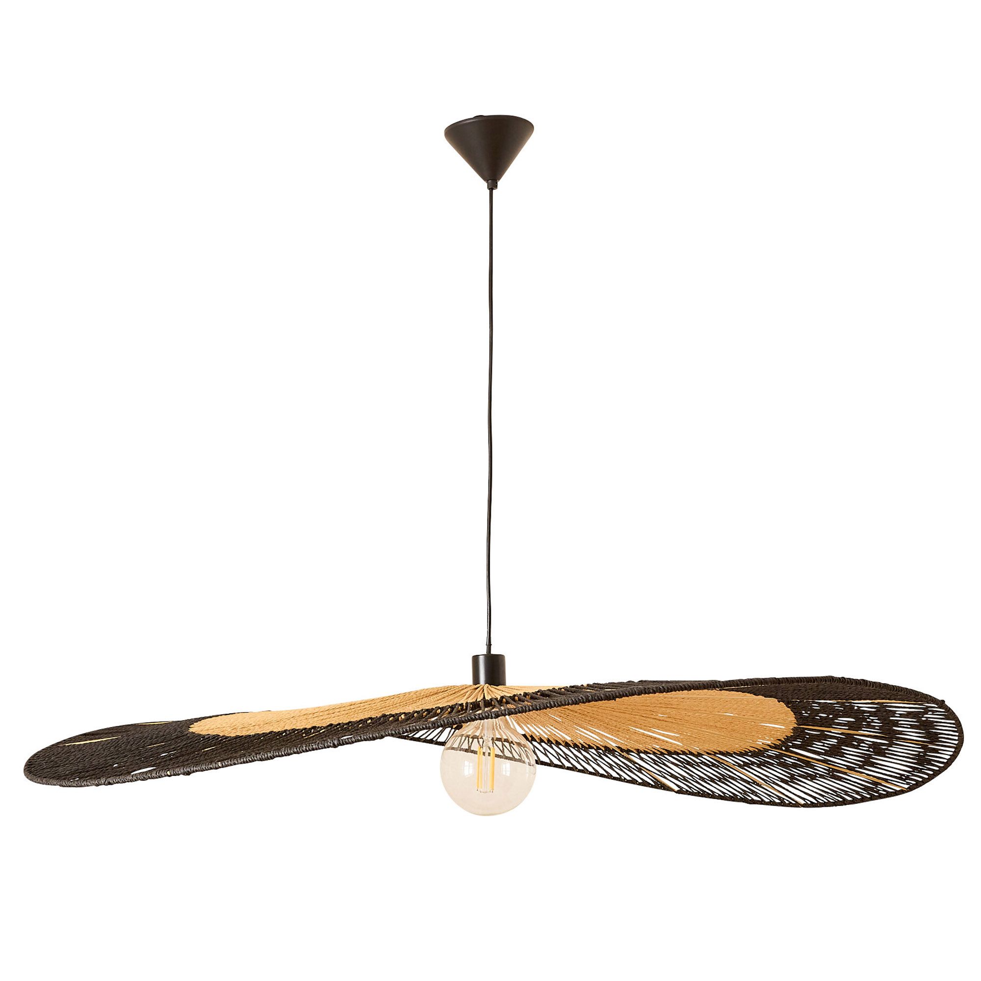 Suspension MIXO bambou naturel noir Ø120cm