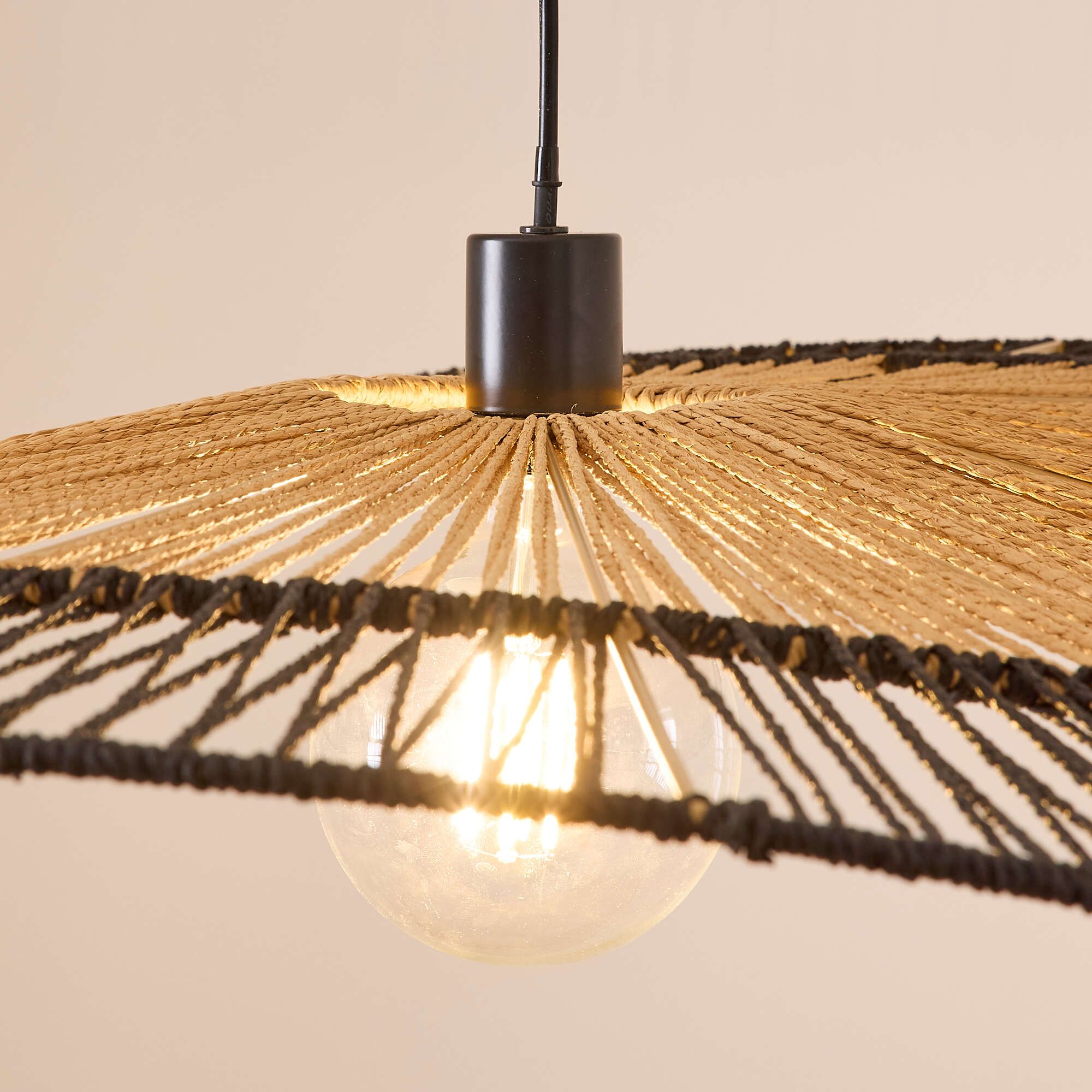 Suspension MIXO bambou naturel noir Ø120cm
