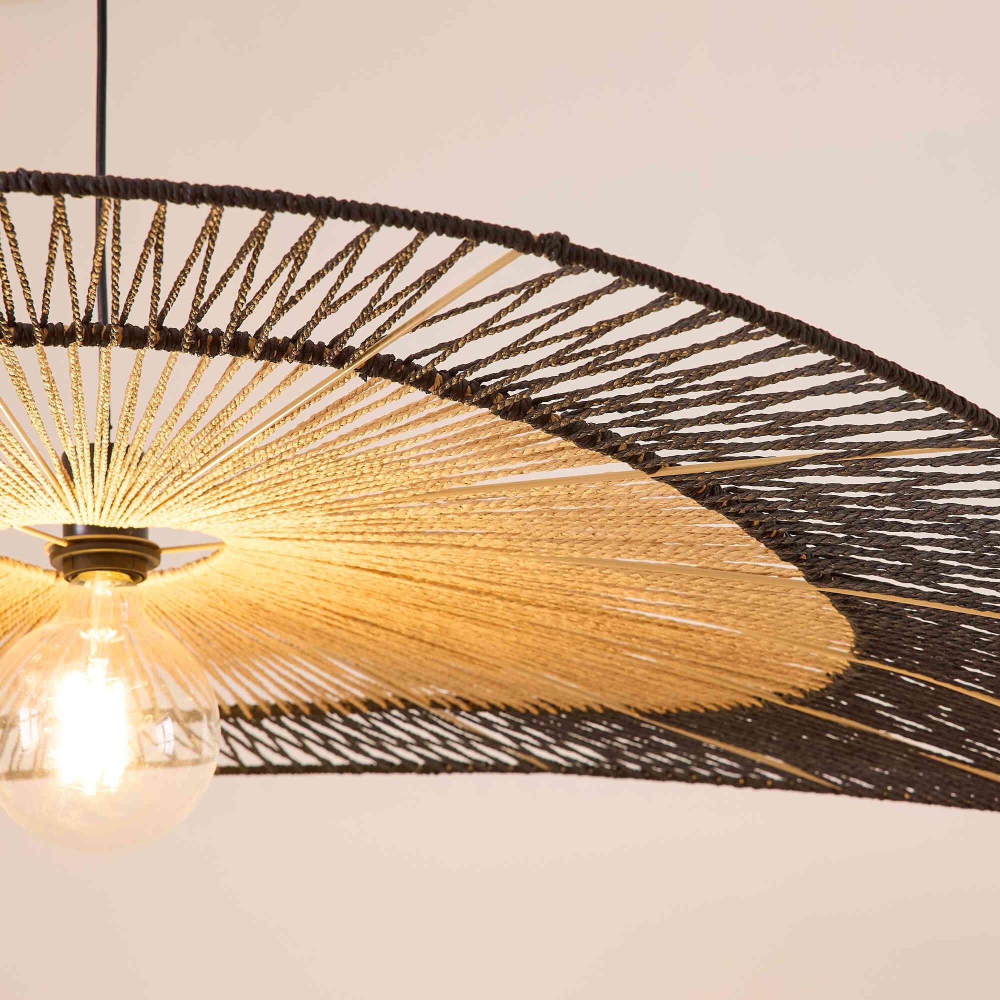 Suspension MIXO bambou naturel noir Ø120cm