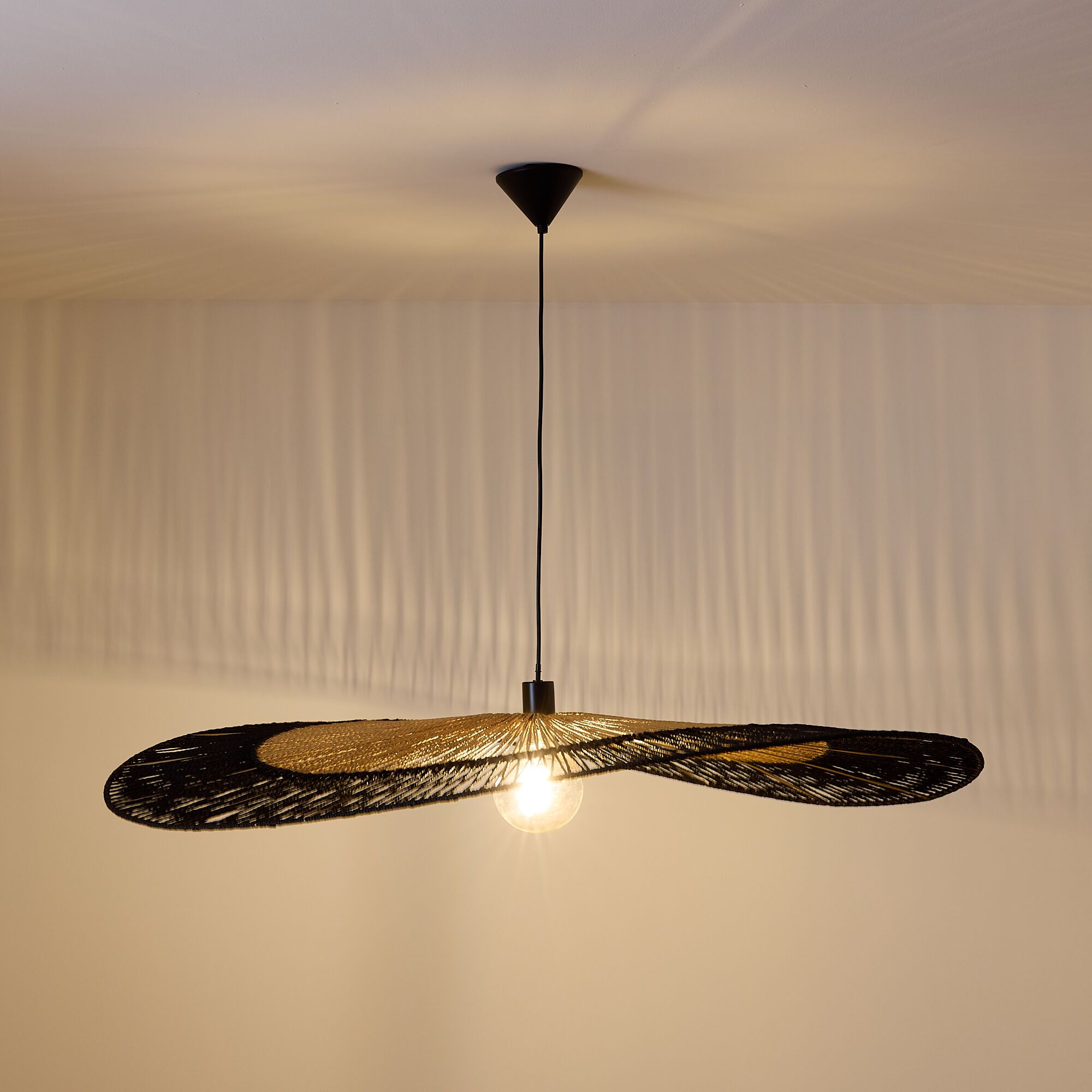 Suspension MIXO bambou naturel noir Ø120cm
