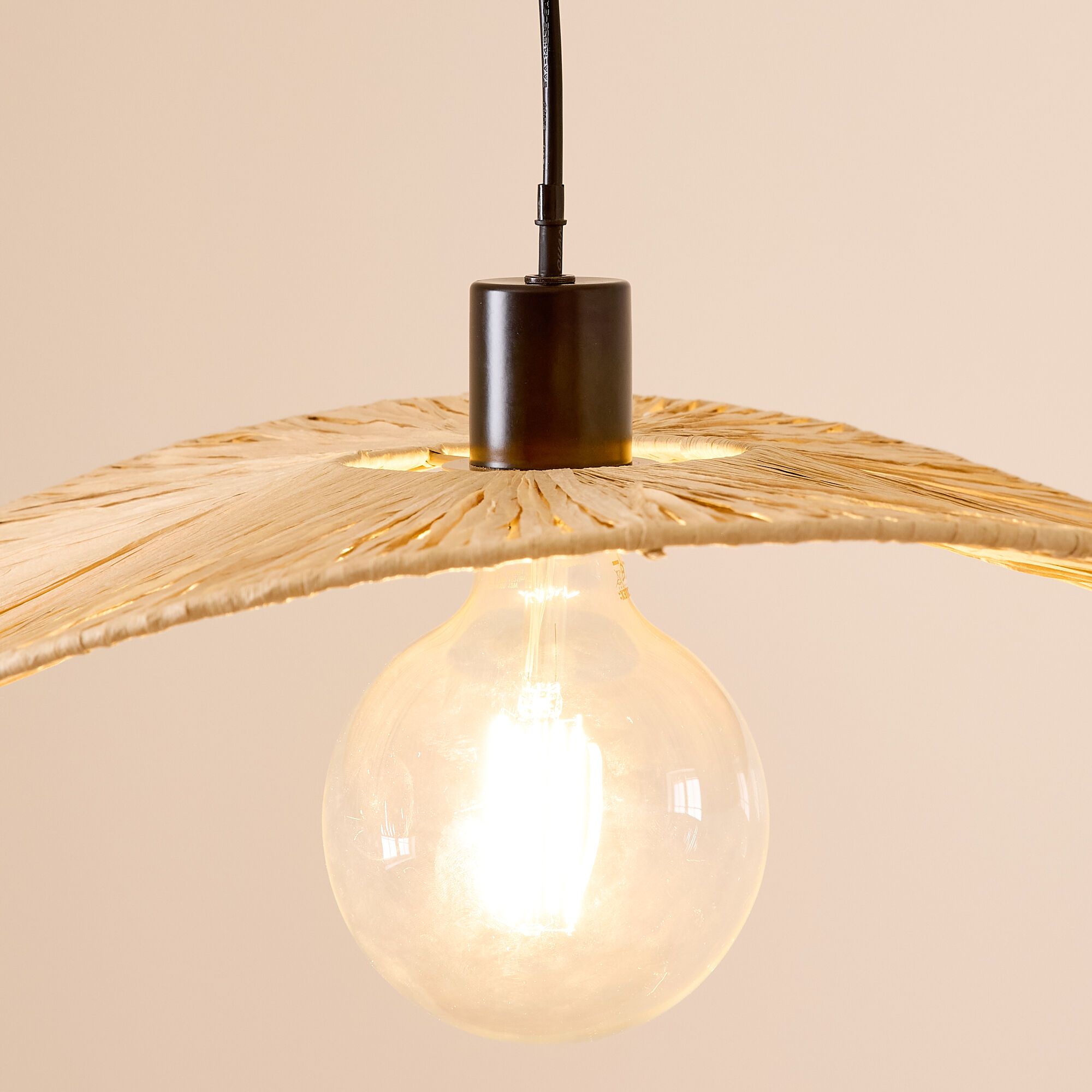 Suspension FLAT raphia naturel Ø60cm