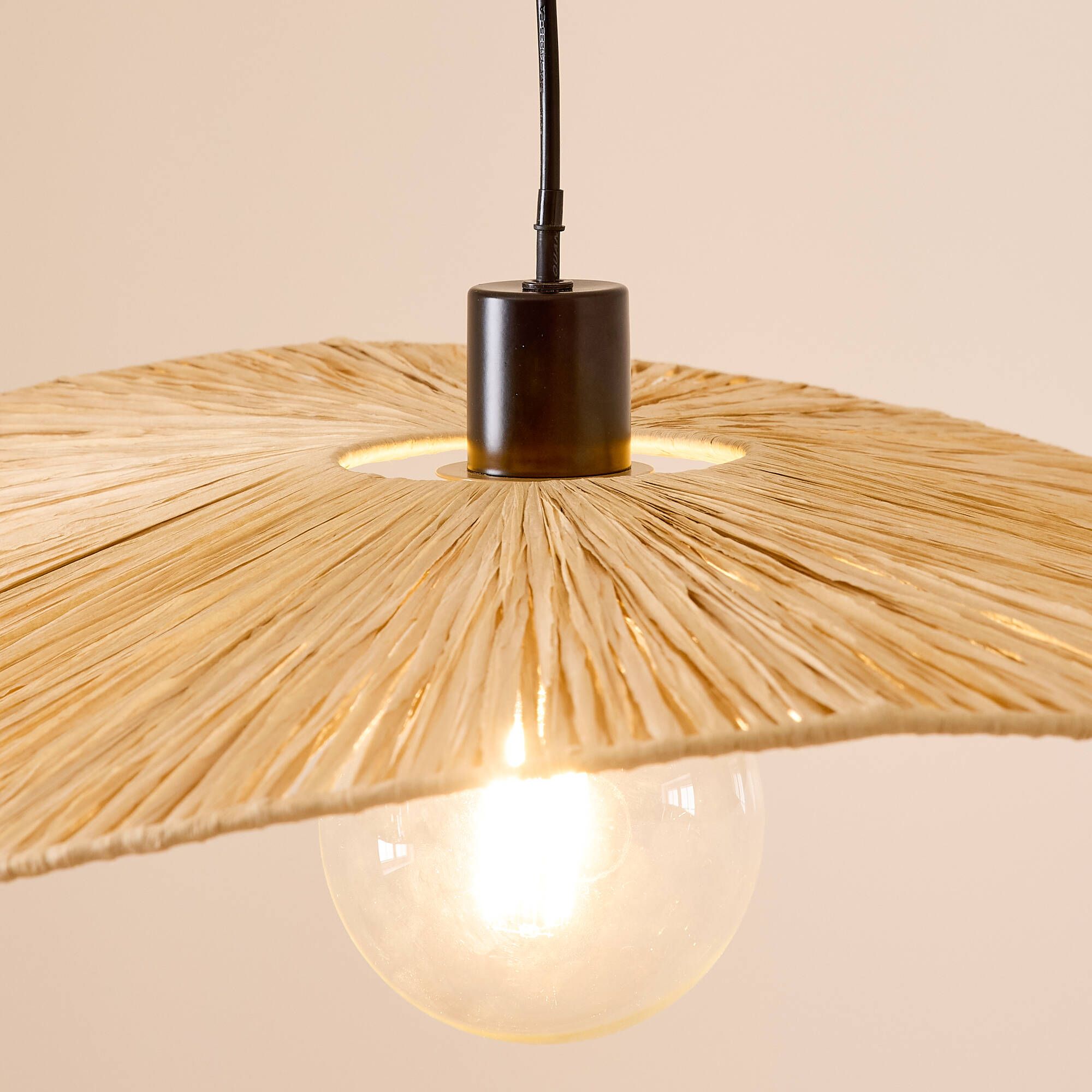 Suspension FLAT raphia naturel Ø80cm