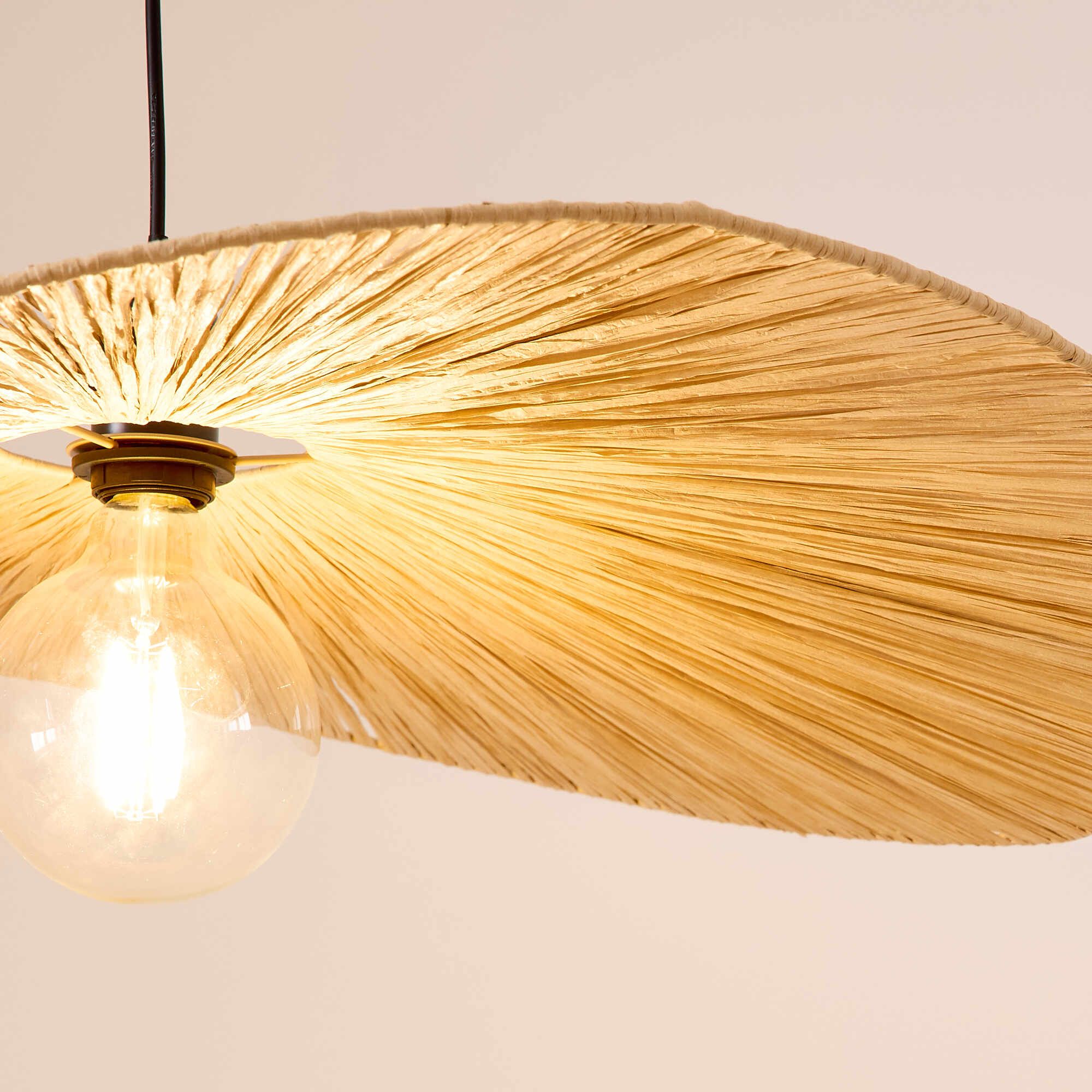 Suspension FLAT raphia naturel Ø80cm