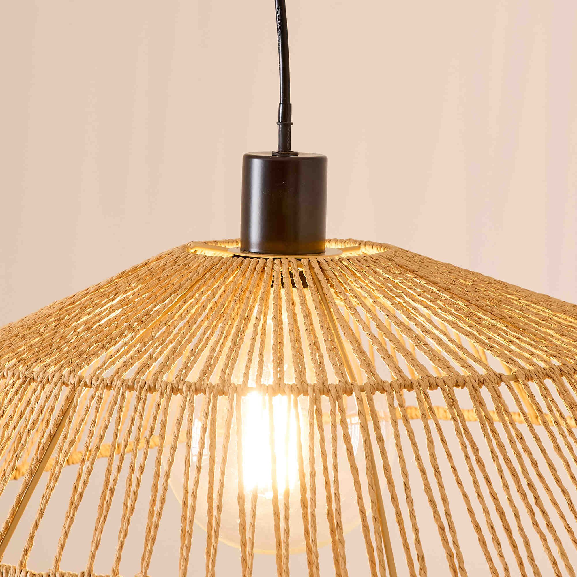 Suspension COROLLE corde papier naturel Ø50cm