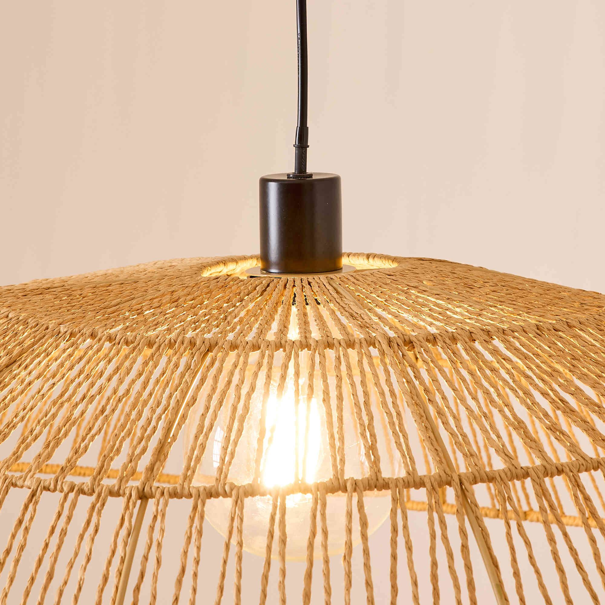 Suspension COROLLE corde papier naturel Ø70cm