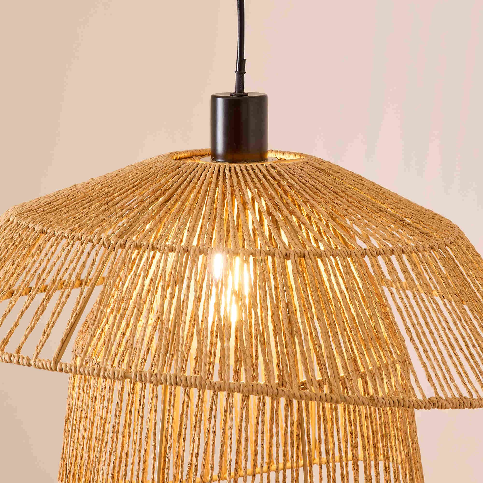 Suspension COROLLE duo corde papier naturel Ø50cm