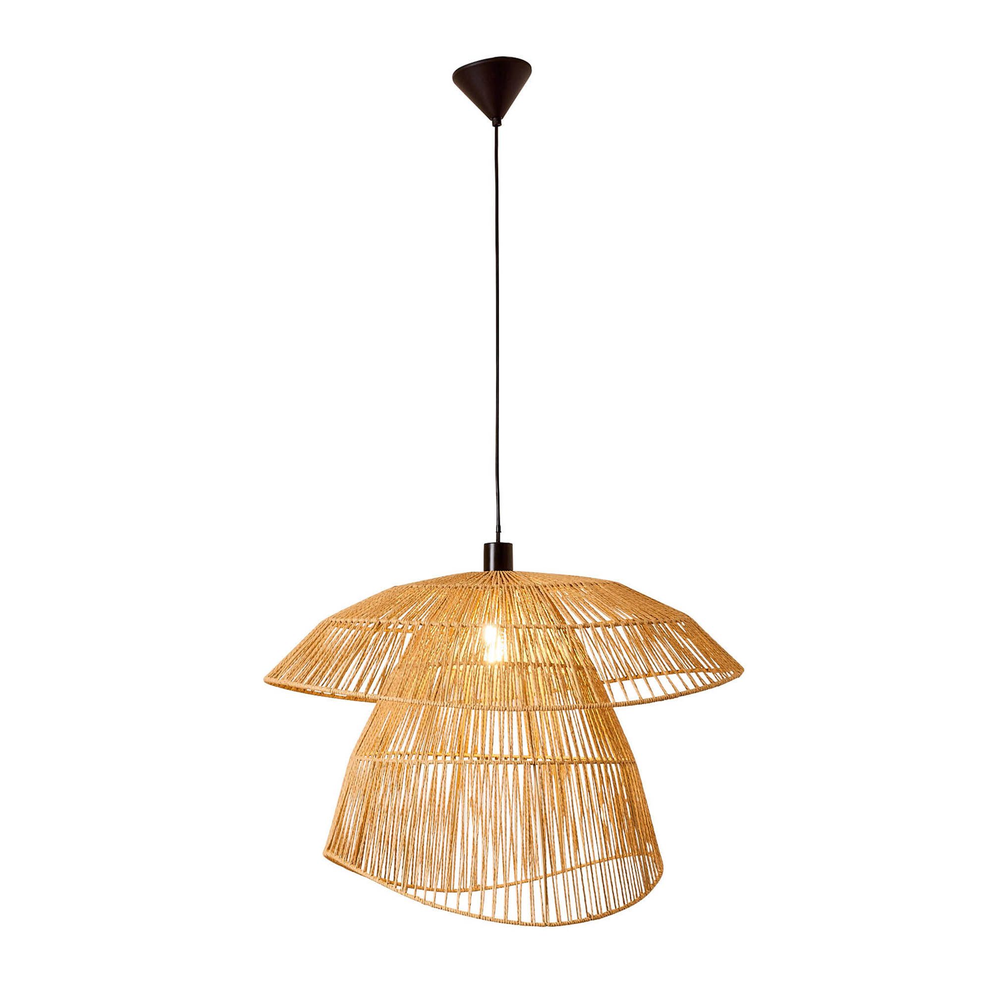 Suspension COROLLE duo corde papier naturel Ø70cm