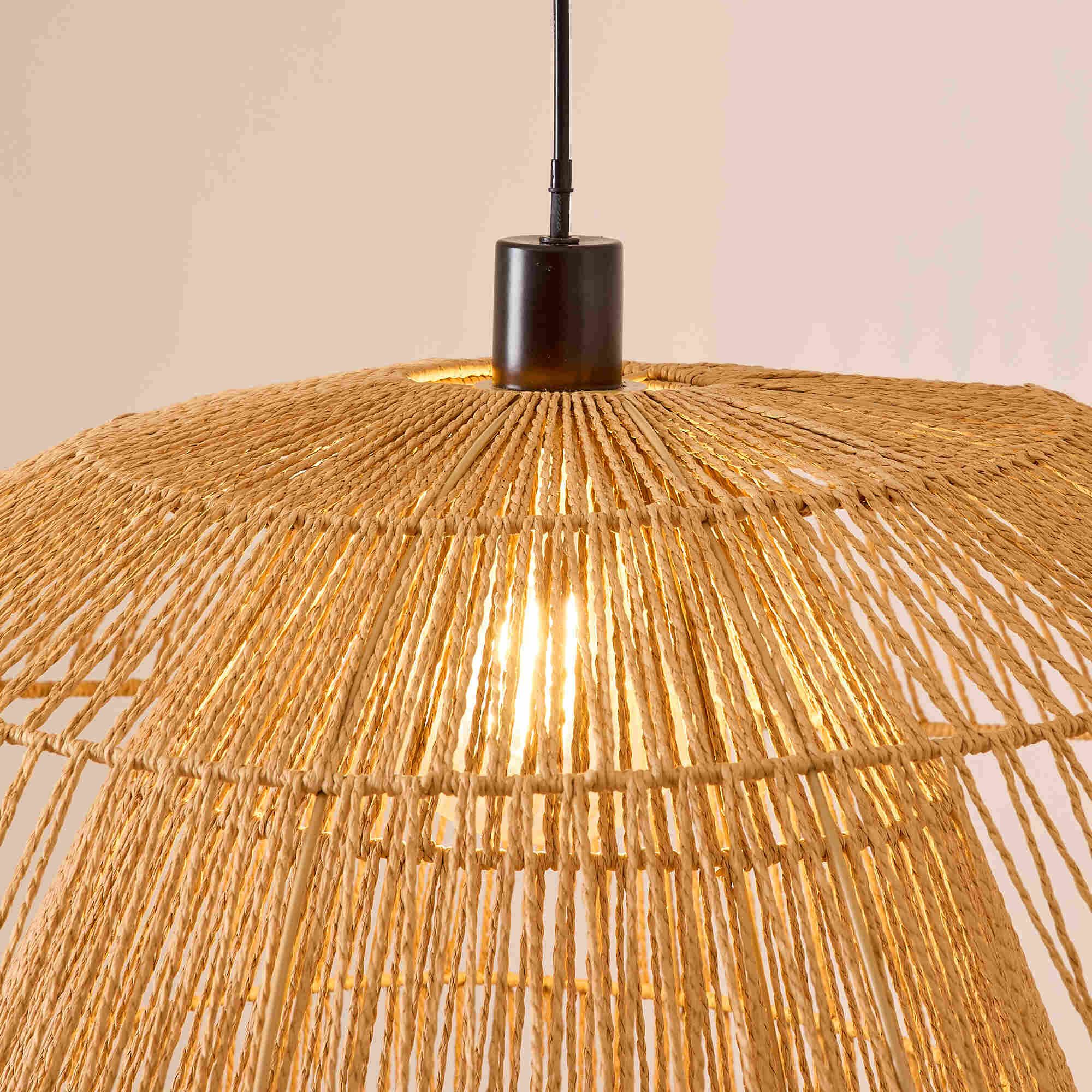 Suspension COROLLE duo corde papier naturel Ø70cm
