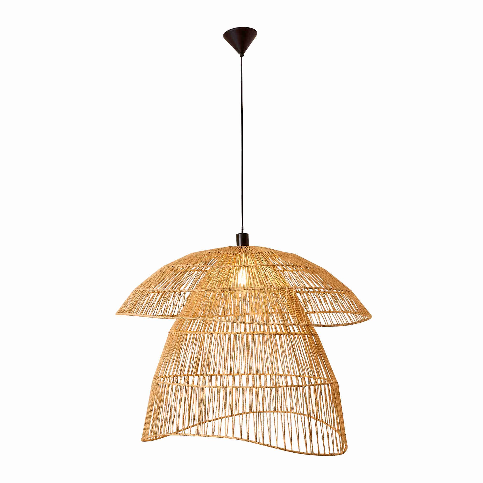 Suspension COROLLE duo corde papier naturel Ø90cm