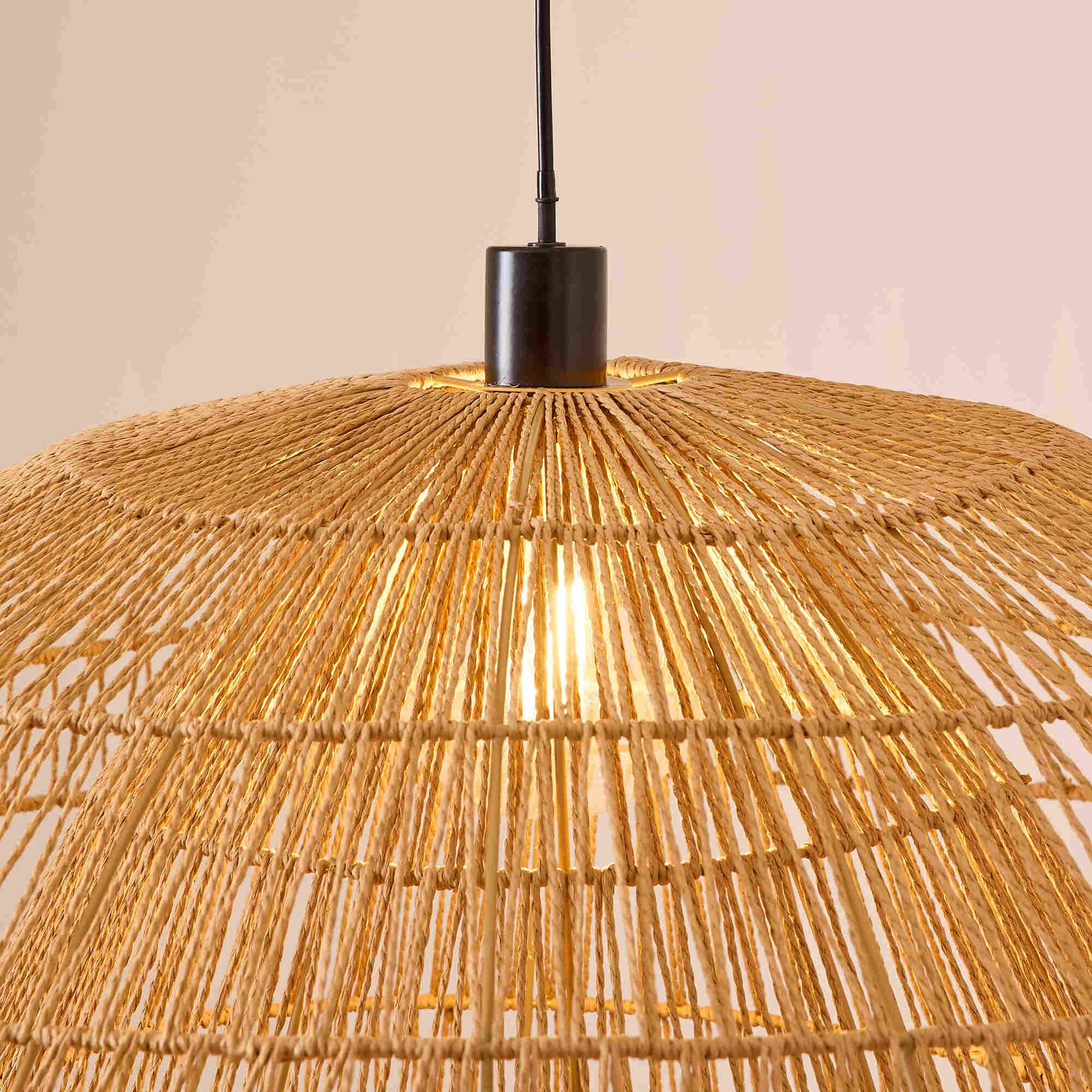 Suspension COROLLE duo corde papier naturel Ø90cm