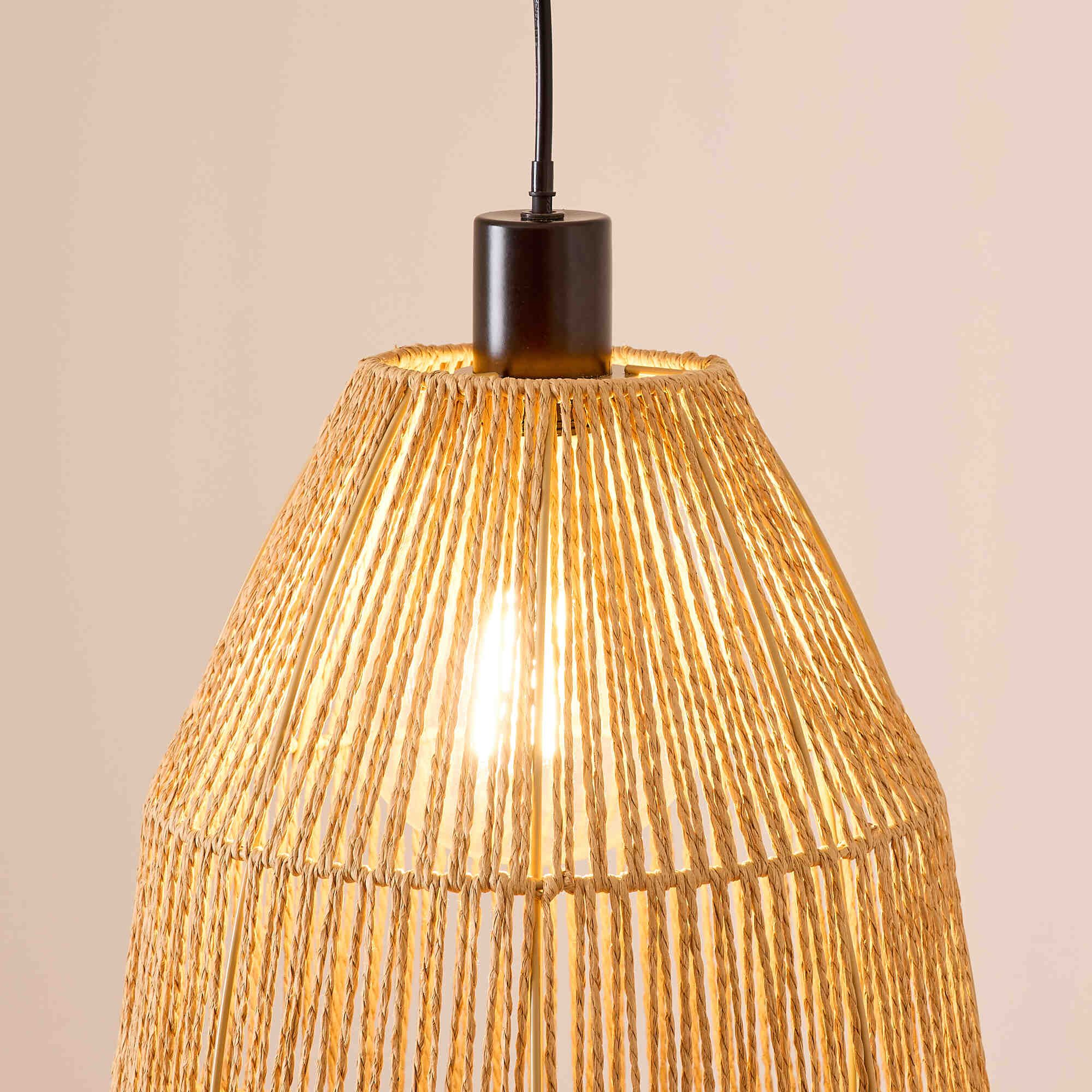 Suspension COROLLE corde papier naturel Ø30cm
