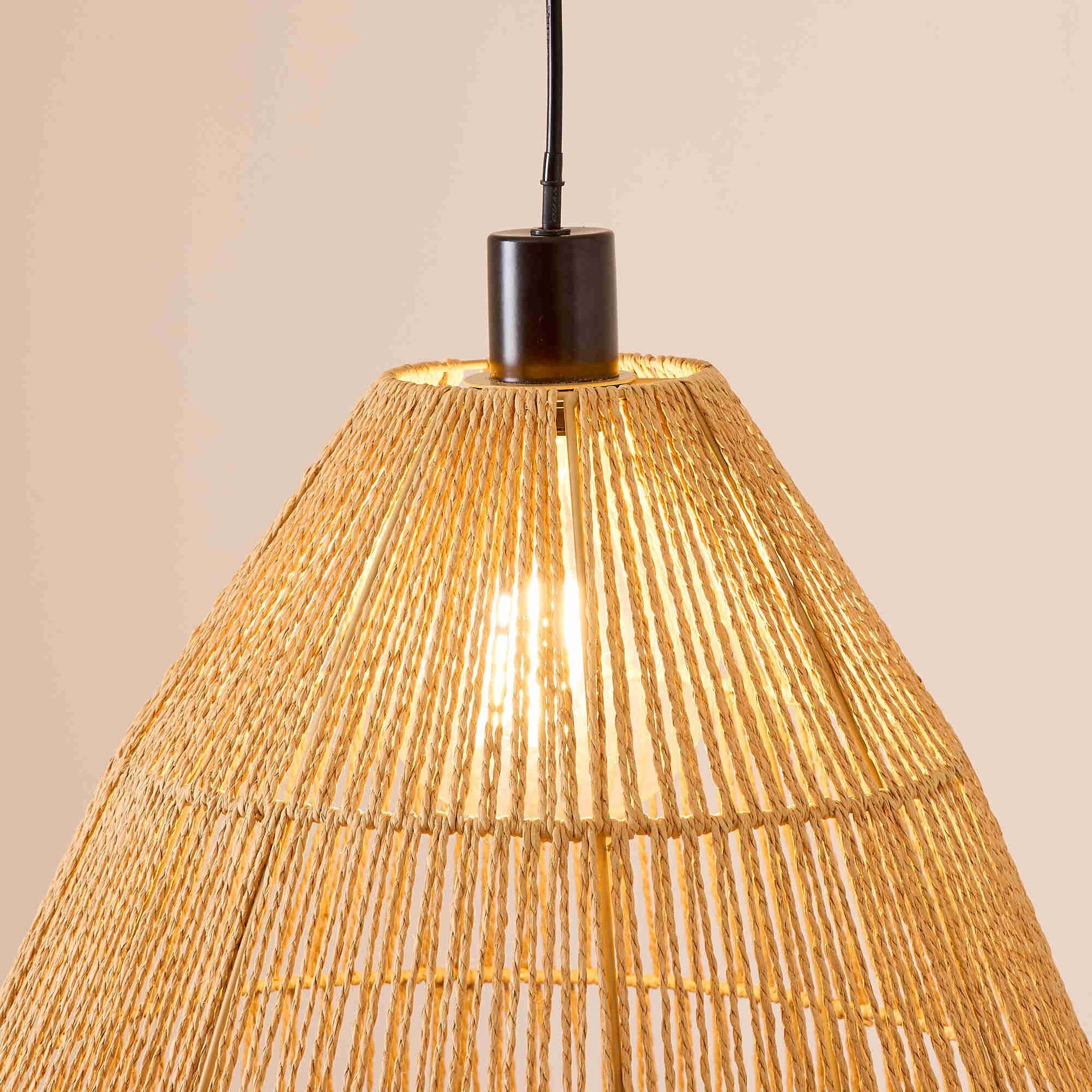 Suspension COROLLE corde papier naturel Ø50cm