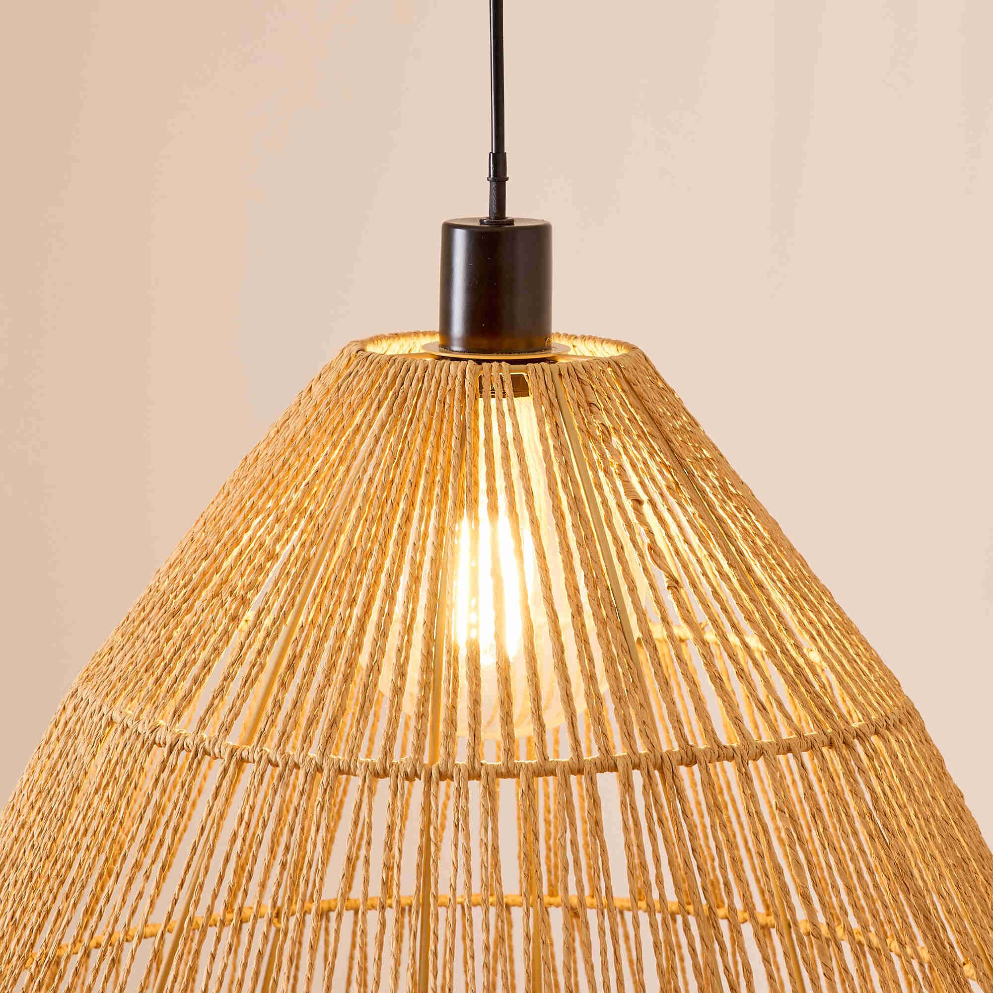 Suspension COROLLE corde papier naturel Ø70cm